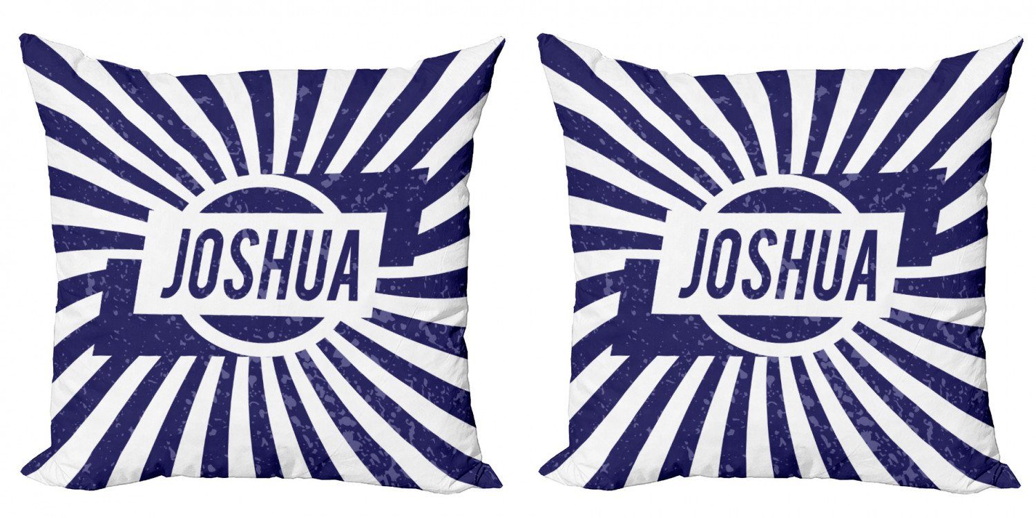 Joshua Doppelseitiger (2 Digitaldruck, Modern Stück), Marine-Blau-Used-Look Abakuhaus Accent Kissenbezüge
