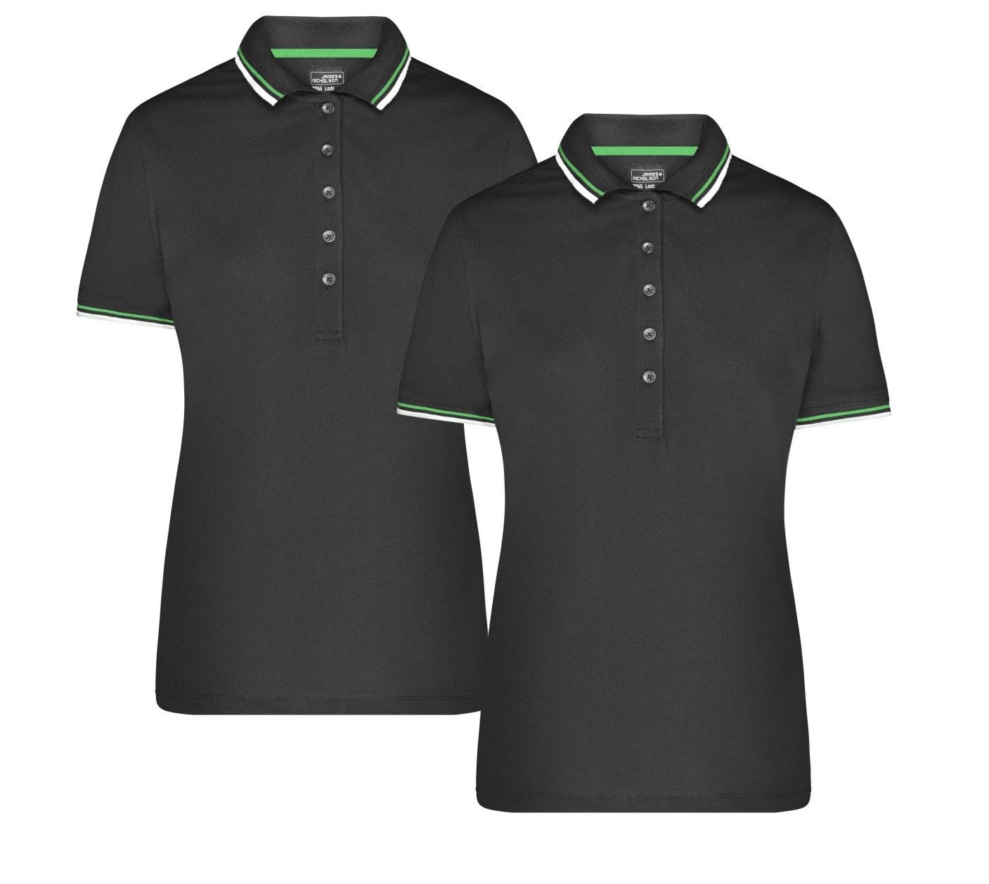 James & Nicholson Poloshirt Doppelpack Damen Polo-Shirt coldblack mit UV-Sc günstig online kaufen