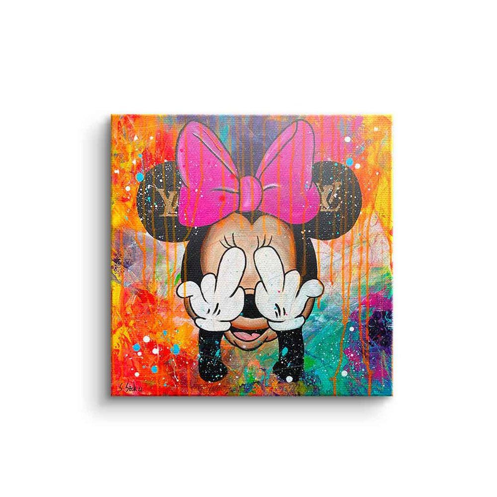 DOTCOMCANVAS® Leinwandbild Minni Louis II, Leinwandbild Minni Louis II LV Minnie Maus Mouse Pop Art Comic