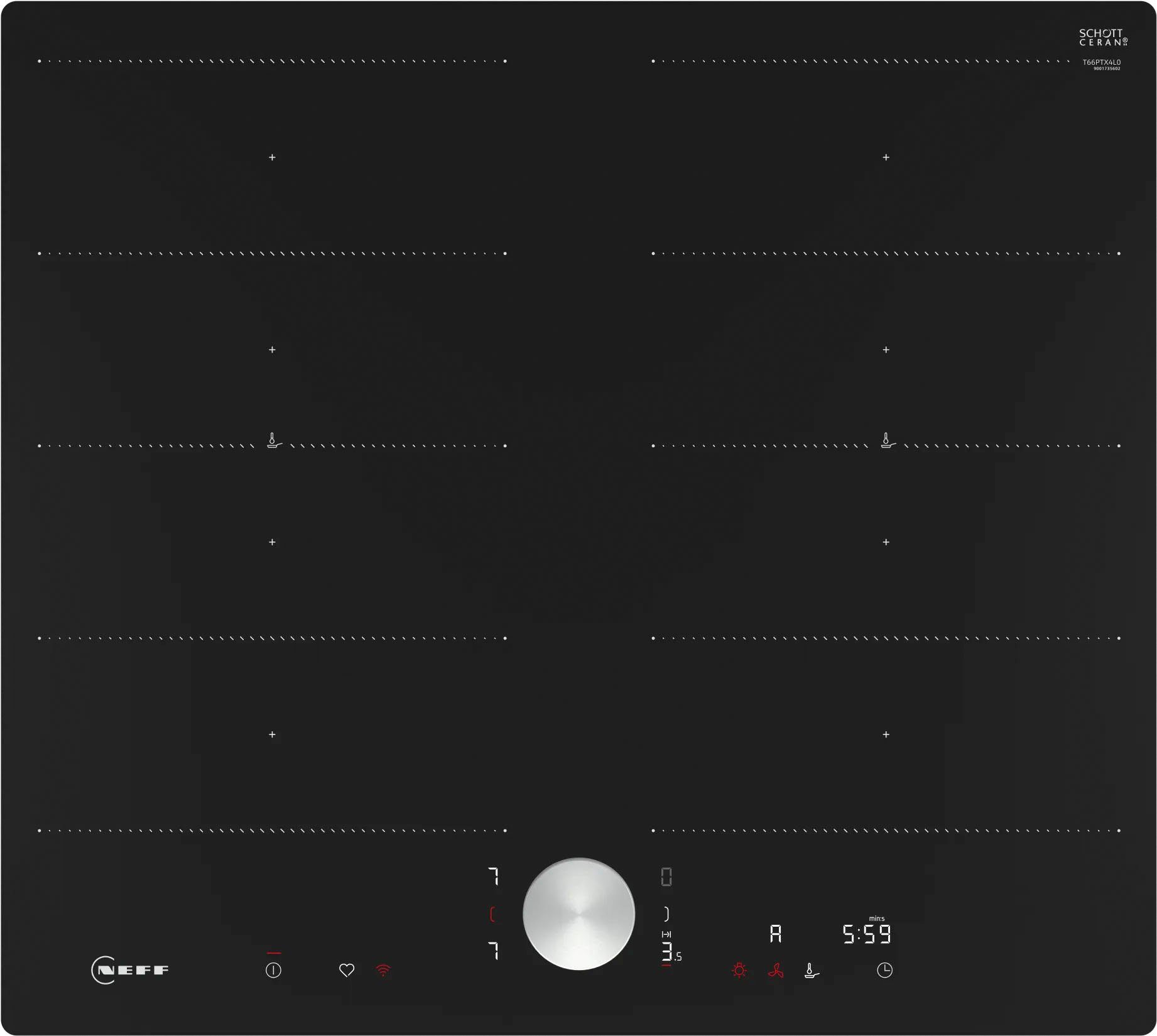 NEFF Flex-Induktions-Kochfeld von SCHOTT CERAN® N 90 T66PTX4L0, mit intuitiver Twist Pad® Bedienung