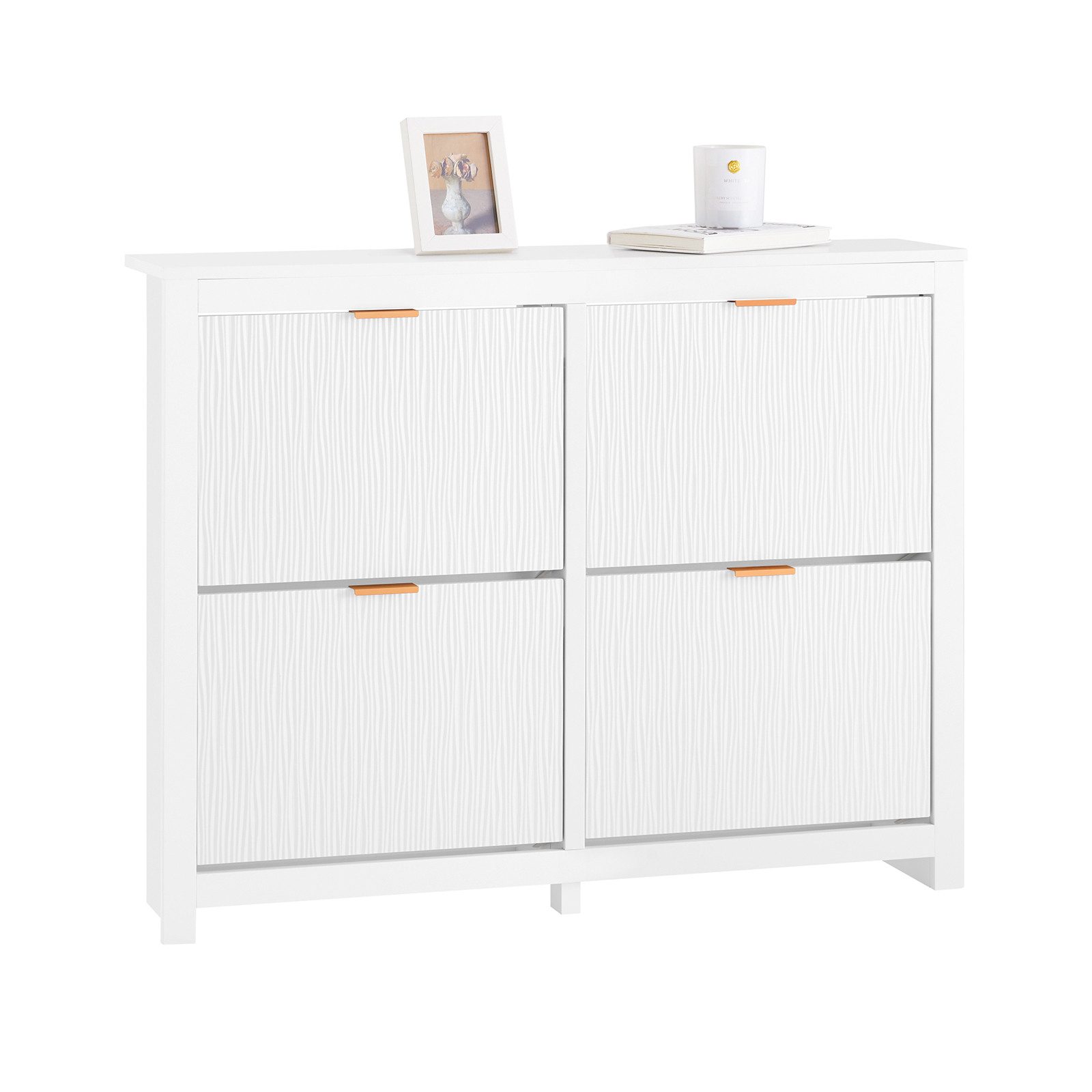 SoBuy Schuhschrank FSR186 Schuhkipper mit 4 Klappen Schuhschrank schmal Schuhregal Schuhkommode