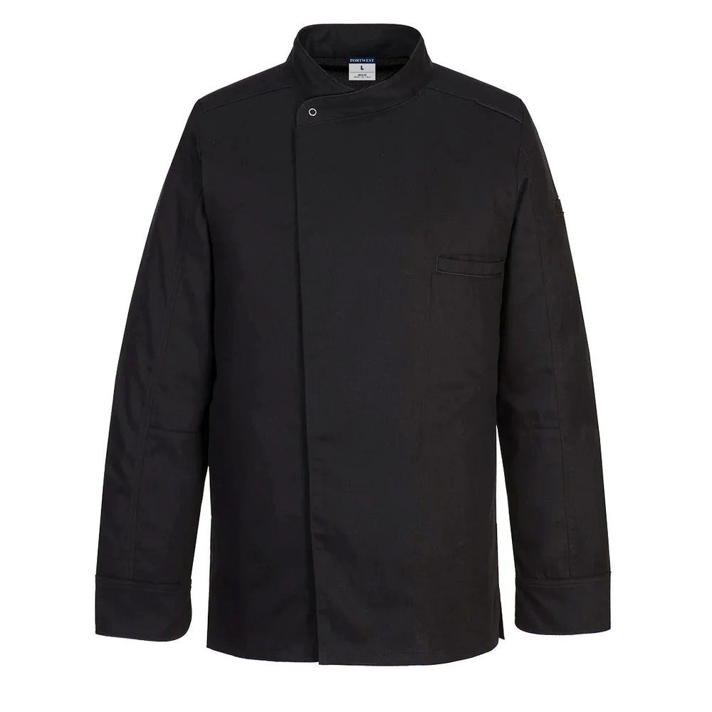 Kochjacke Portwest Surrey Kochjacke Langarm C835 Schwarz