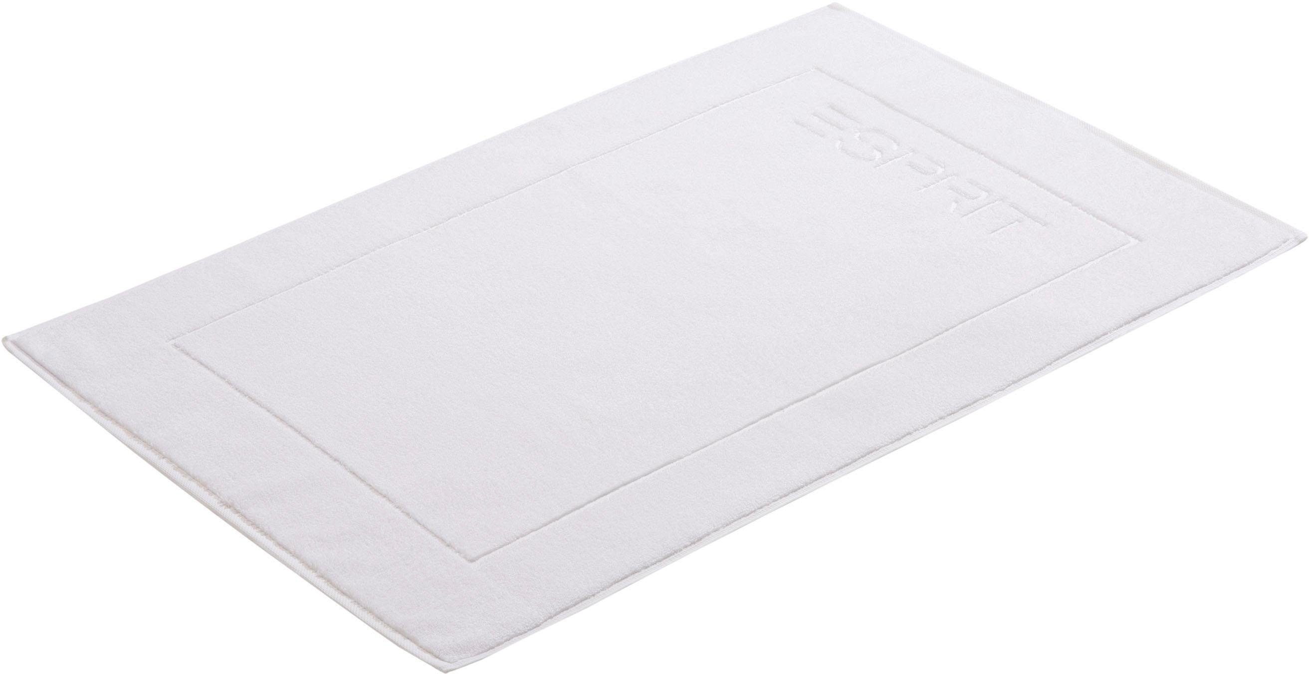 Esprit Badematte Solid, Höhe 1 mm, fußbodenheizungsgeeignet, schnell trocknend, Baumwolle, rechteckig, Badteppich, Uni Farben, mit Esprit Logo Stickerei Hotelmatte