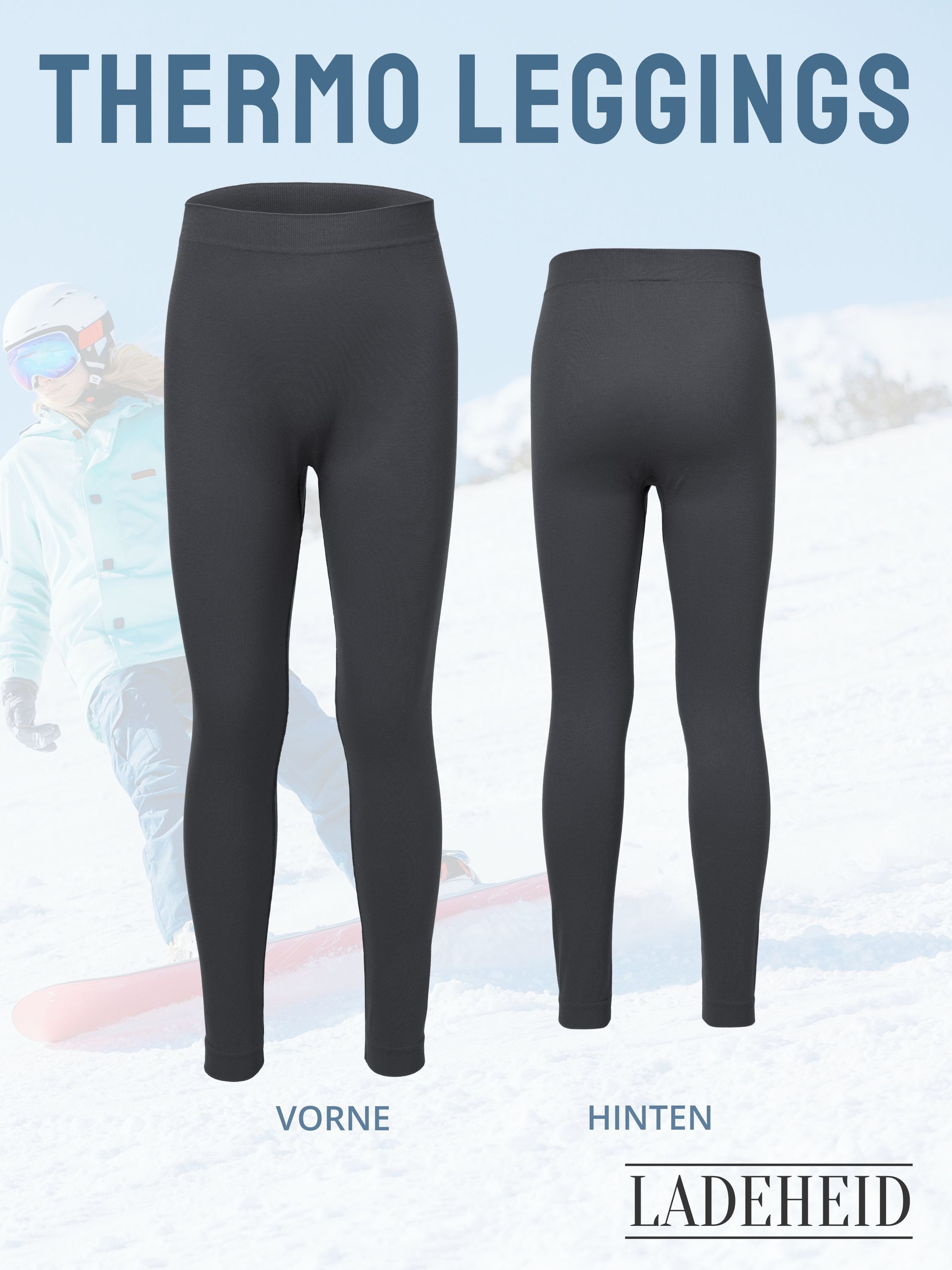 Ladeheid Funktionsunterhose Lange Unterhosen Kinder Jungen für Winter Sport Fußball LA40-259-TMPK (1-St) – Bild 2 von 5