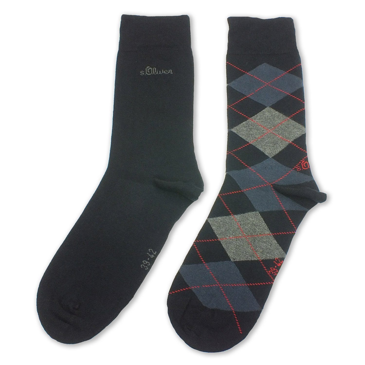 s.Oliver Langsocken S20179 (Packung, 2-Paar, 2 Paar) Herren Damen Unisex Business Socken Baumwolle 30 blue comb | Socken
