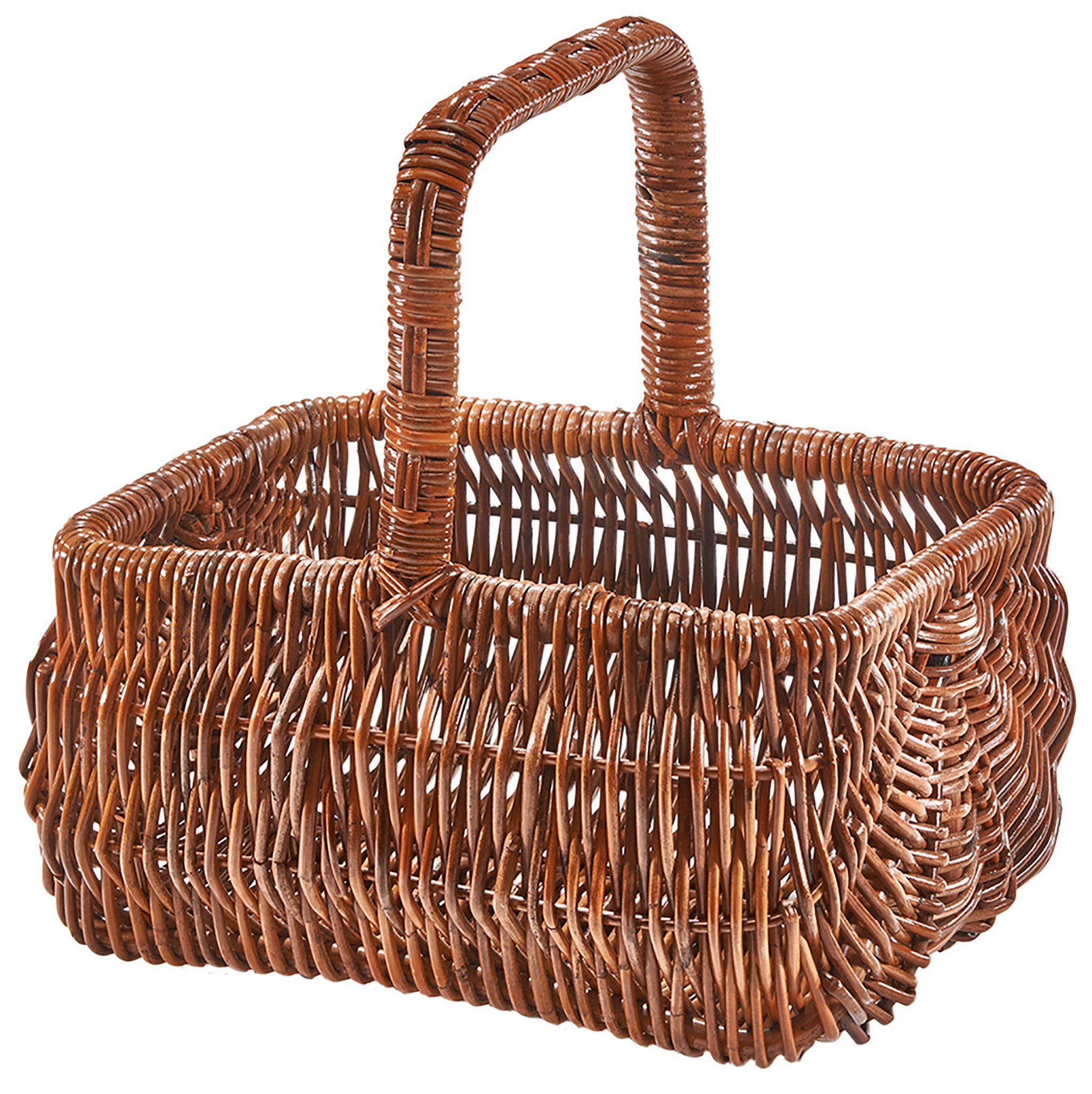 Kobolo Einkaufskorb Korb EDA mit Henkel aus Rattan in lacak, Korb mit Henke günstig online kaufen