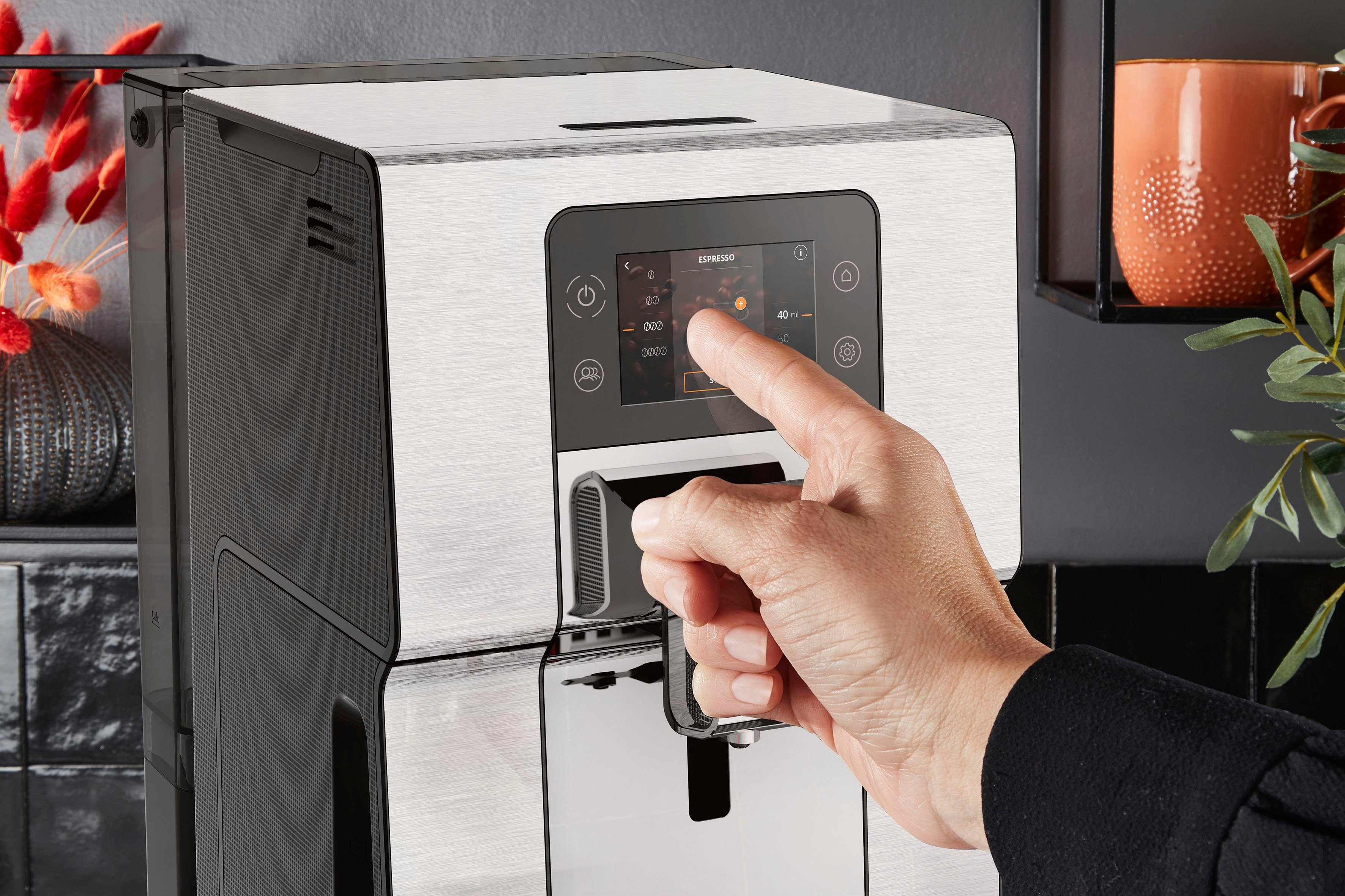 Krups geräuscharm, und Kaffeevollautomat Experience+, Farb-Touchscreen Heiß- Kaltgetränke-Spezialitäten, 21 EA877D Intuition