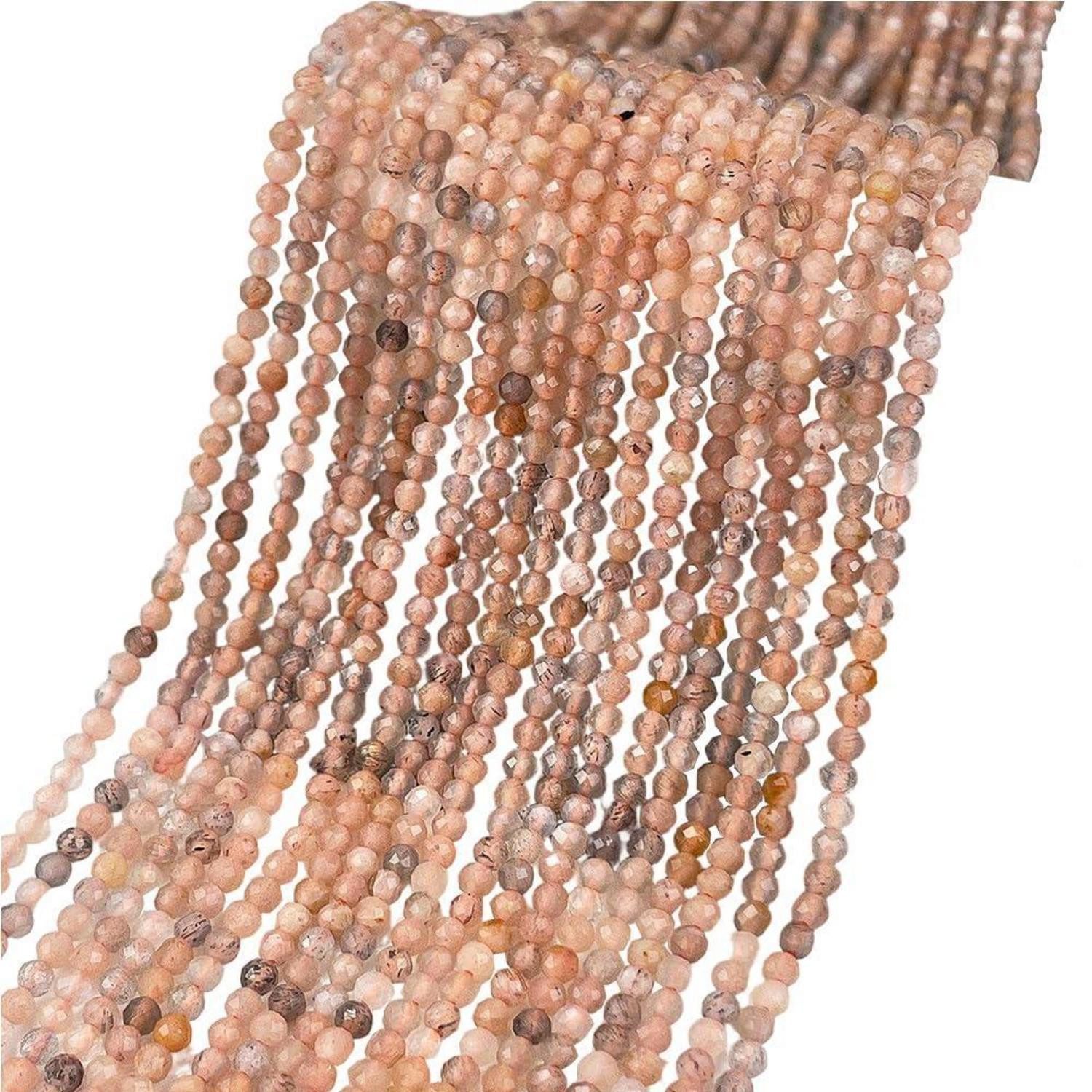 LuxusKollektion Bastelperlen Perlen Mondstein facettiert 2mm Rainbow 450 Stk, (450-tlg)