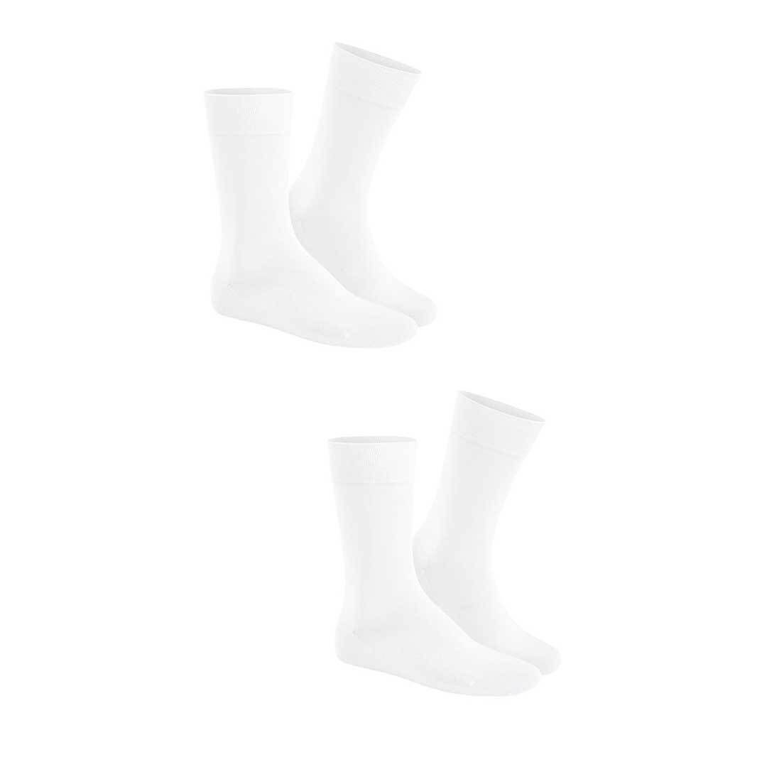 Hudson Basicsocken ONLY 2-PACK (2-Paar) im 0008 Doppelpack Klassische Herren Socken White