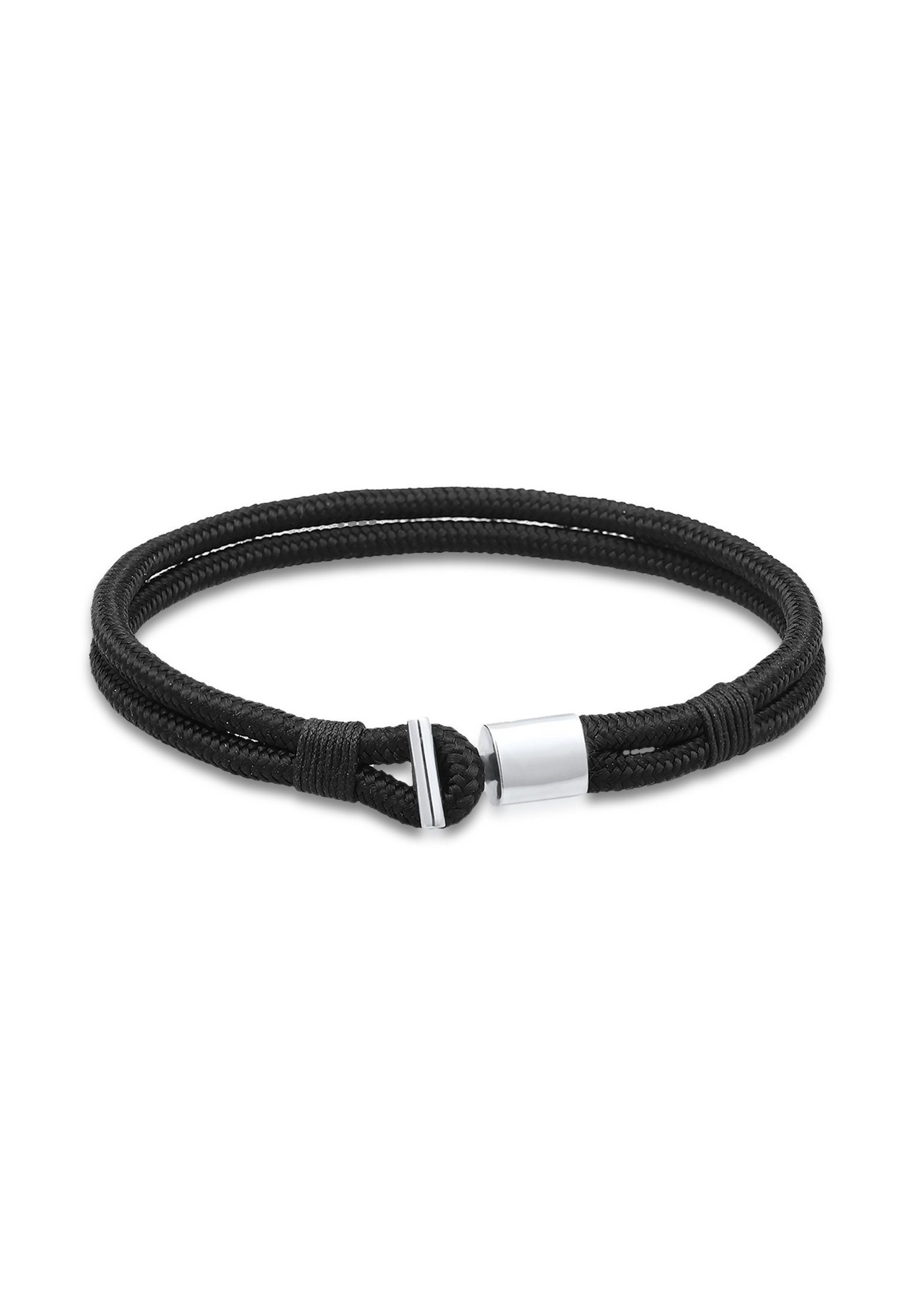 Kuzzoi Armband Textilband Knoten Haken Basic Cool 925er Silber