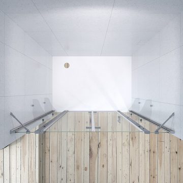 AQUABATOS Dusch-Falttür Nischentür Duschtür Falttür Duschabtrennung Duschkabine Glastür Dusche, 110x197 cm, 6 mm Einscheibensicherheitsglas mit Nano Beschichtung, links und rechts montierbar,Duschablage,großer Verstellbereich