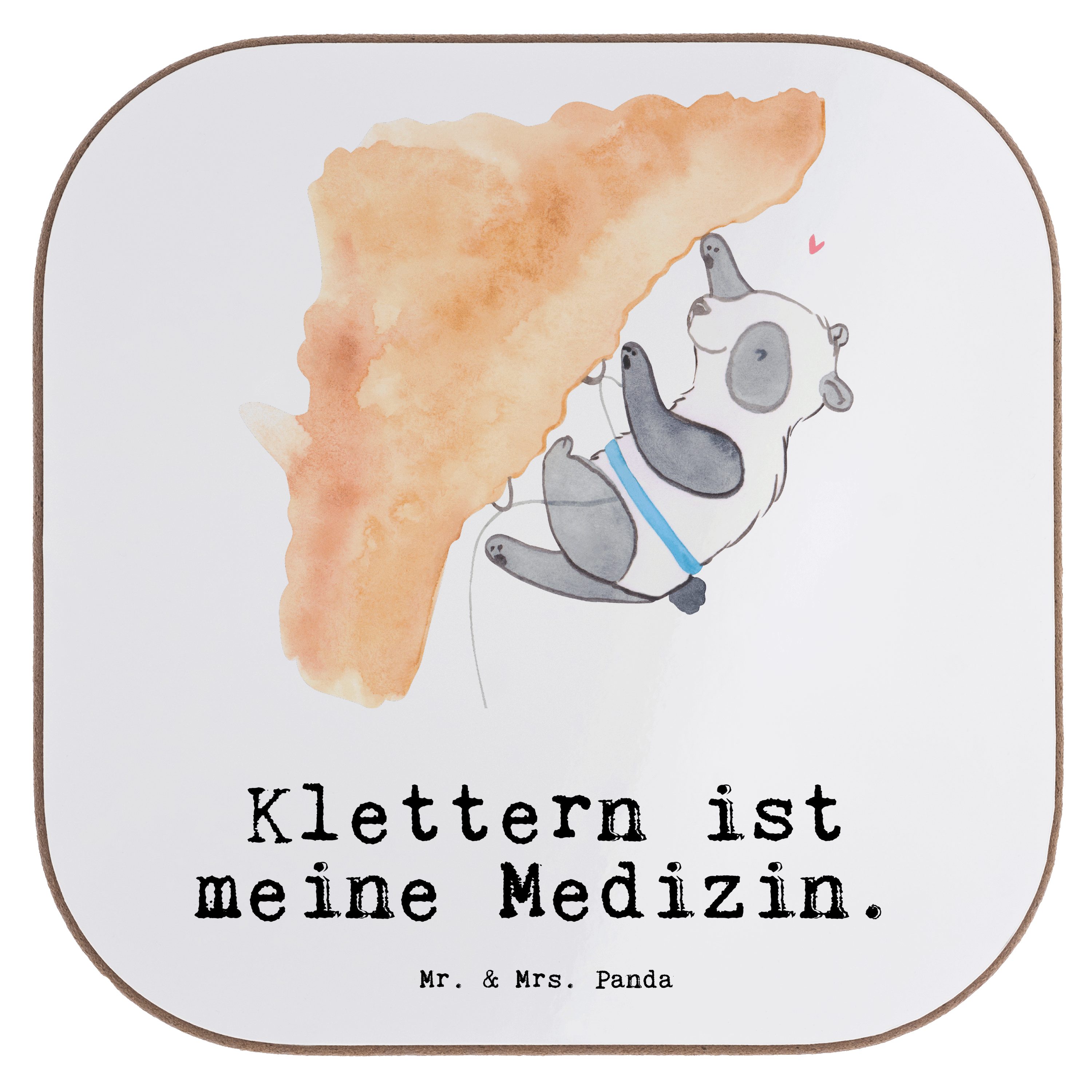 Mr. & Mrs. Klettern Weiß Medizin Auszeichnung, Panda 1-tlg. - - Getränkeuntersetzer Get, Sportart, Geschenk, Panda