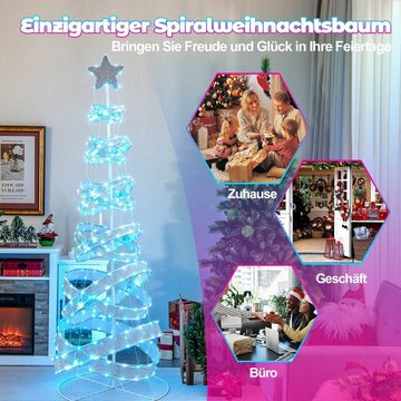 COSTWAY Dekobaum, 210cm LED Spiral Weihnachtsbaum mit 341 LEDs & 34 Lichtmodi