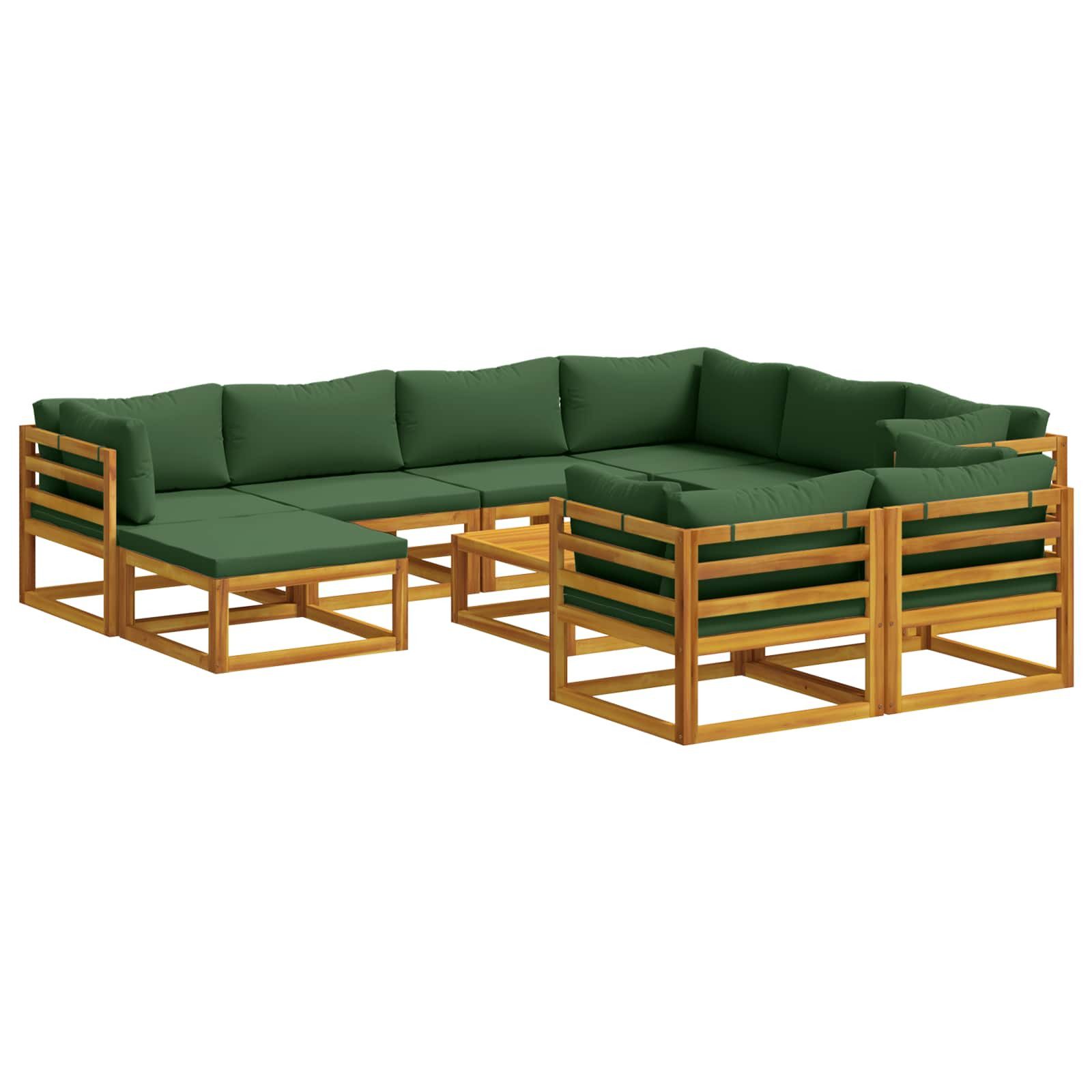 vidaXL Gartenlounge-Set Sofa-Set 10 stk. Natur Massivholz, (10-tlg)