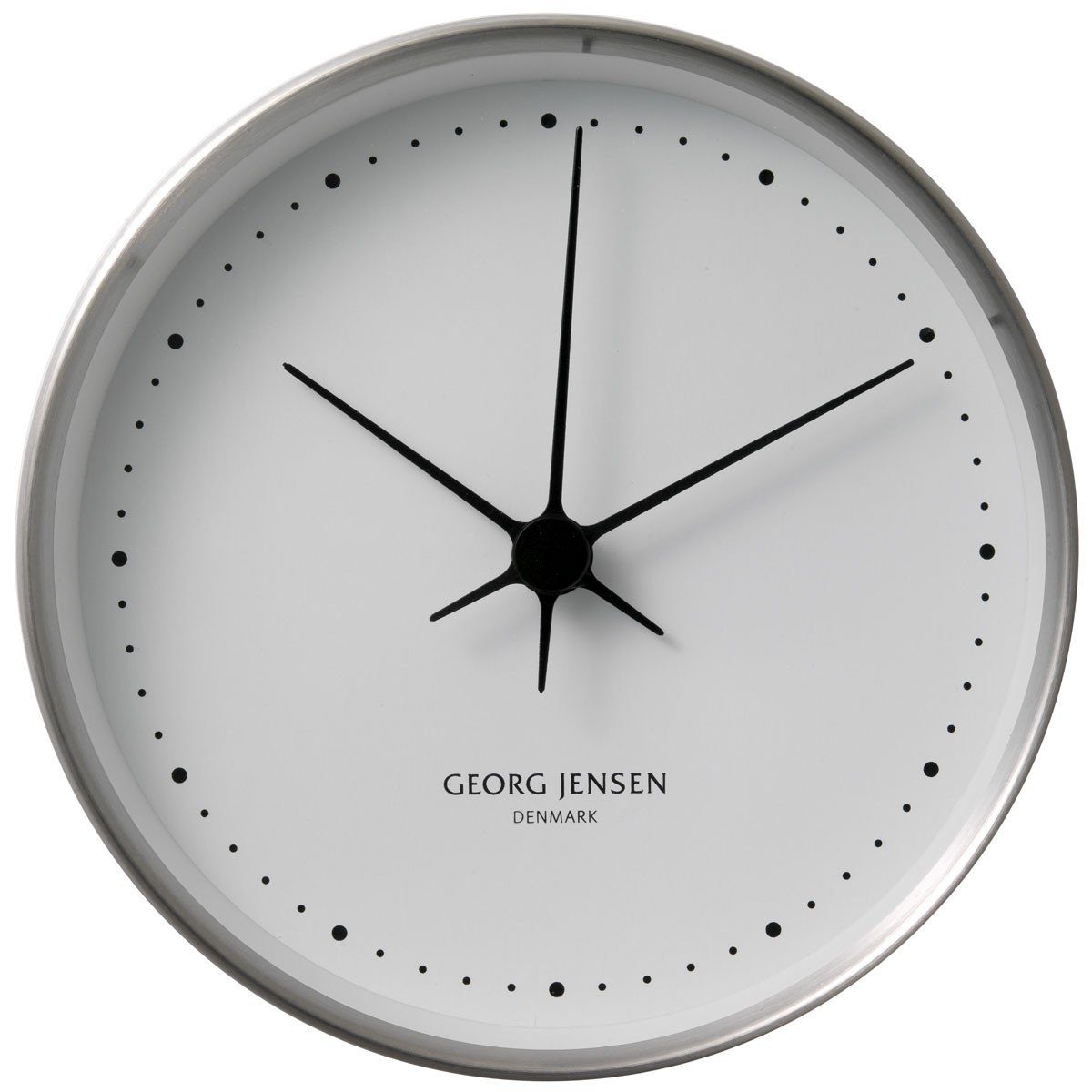 Georg Jensen Wanduhr »Georg Jensen Henning Koppel Wanduhr aus Edelstahl mit weißem Ziffernblatt ...