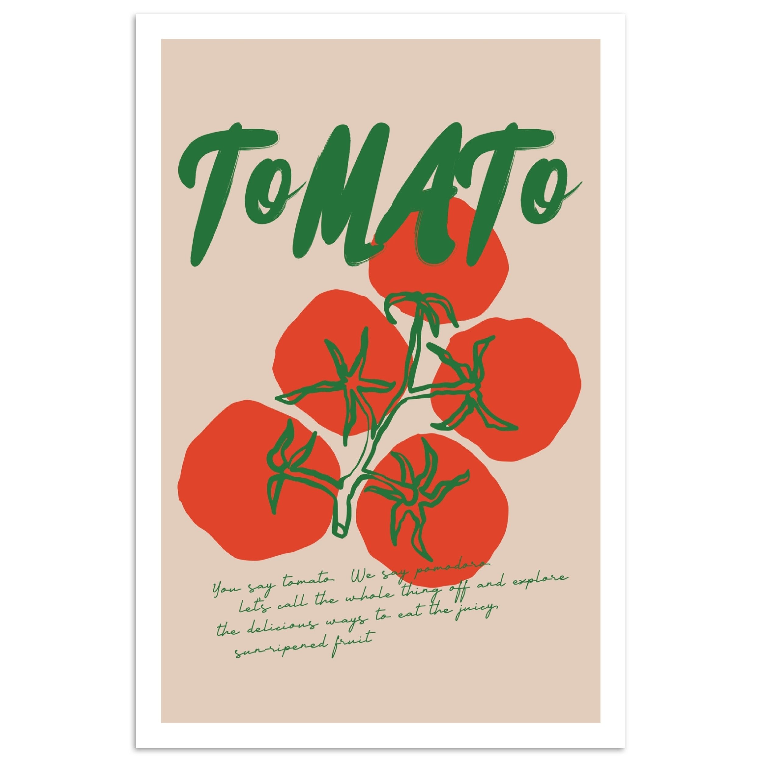 MuchoWow Poster Tomaten - Zitat - günstig online kaufen
