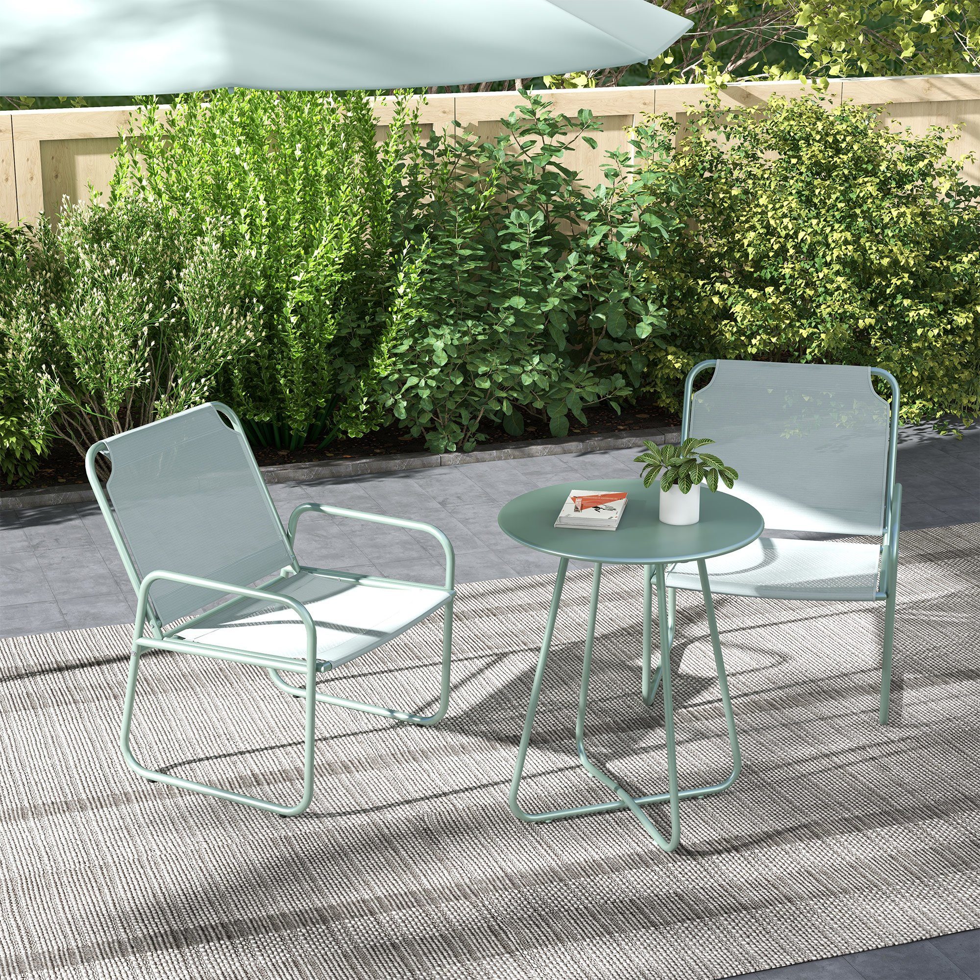 Outsunny Balkonset 3tlg. Bistro-Set, Balkonmöbel-Set inkl. günstig online kaufen