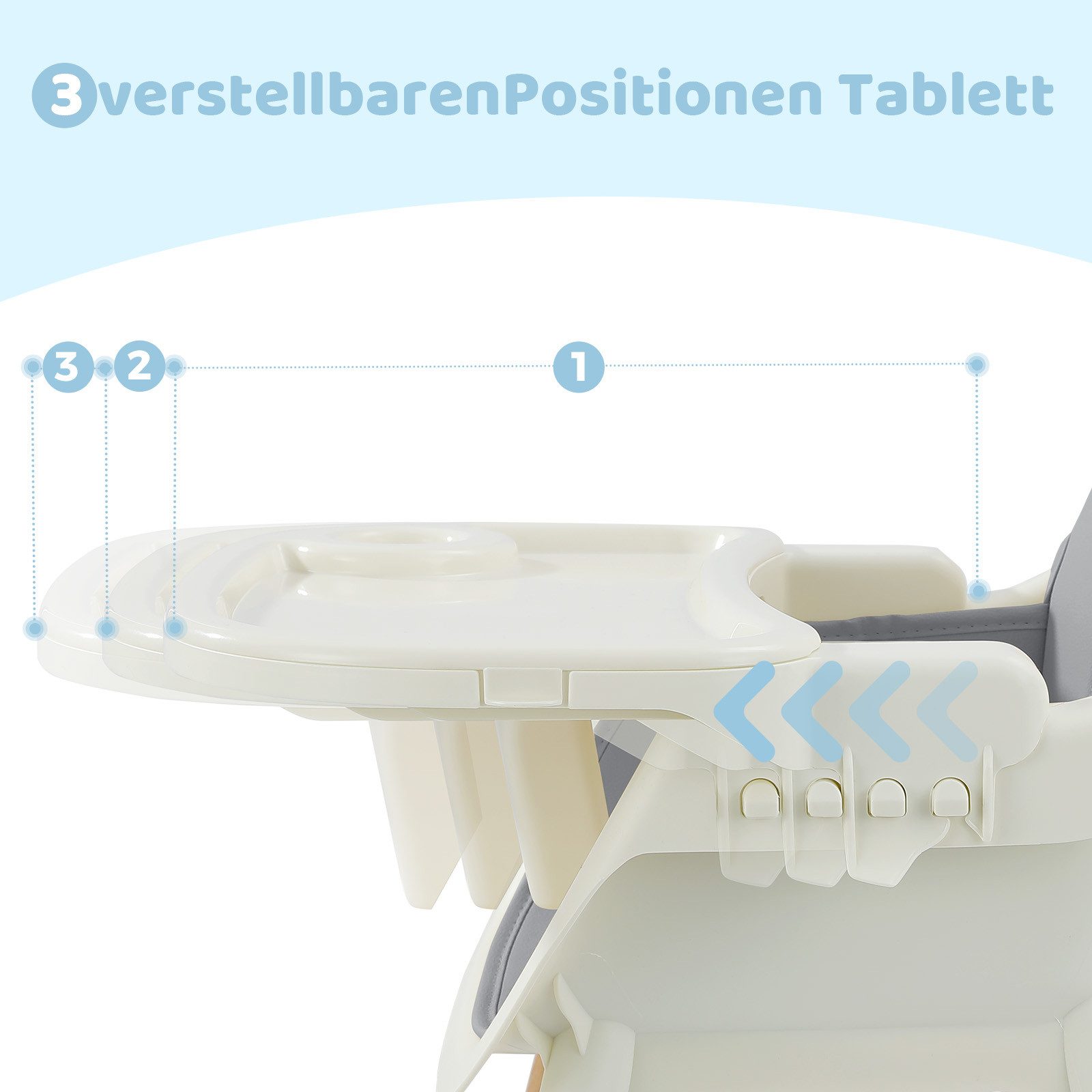OUNUO Kinderstuhl Baby 2 in 1 Kindersitz Multfunktional Kinderstuhl – Bild 2 von 5