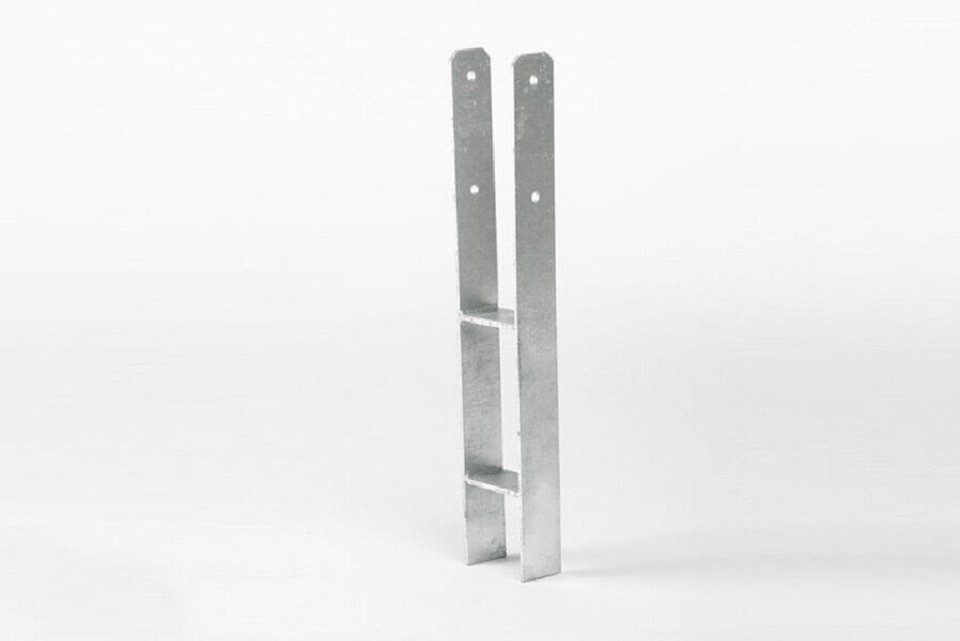 Gartenpirat H-Pfostenanker 4er-Set H-Anker 600x121x6 mm Stahl Pfostenanker für Pfosten 12x12 cm, Pfostenanker für Zäune, Pergolen, Carport, Stelzenhaus oder Spielturm