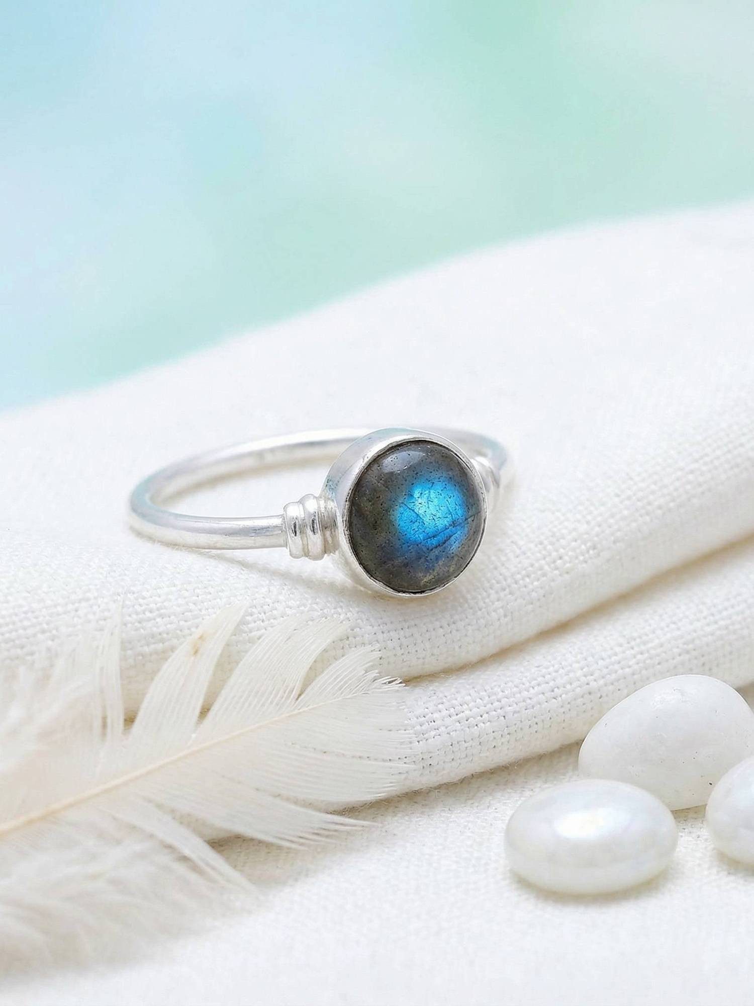 mantraroma Silberring TOLU aus 925 Silber mit Labradorit (Ring mit Schmuckb günstig online kaufen