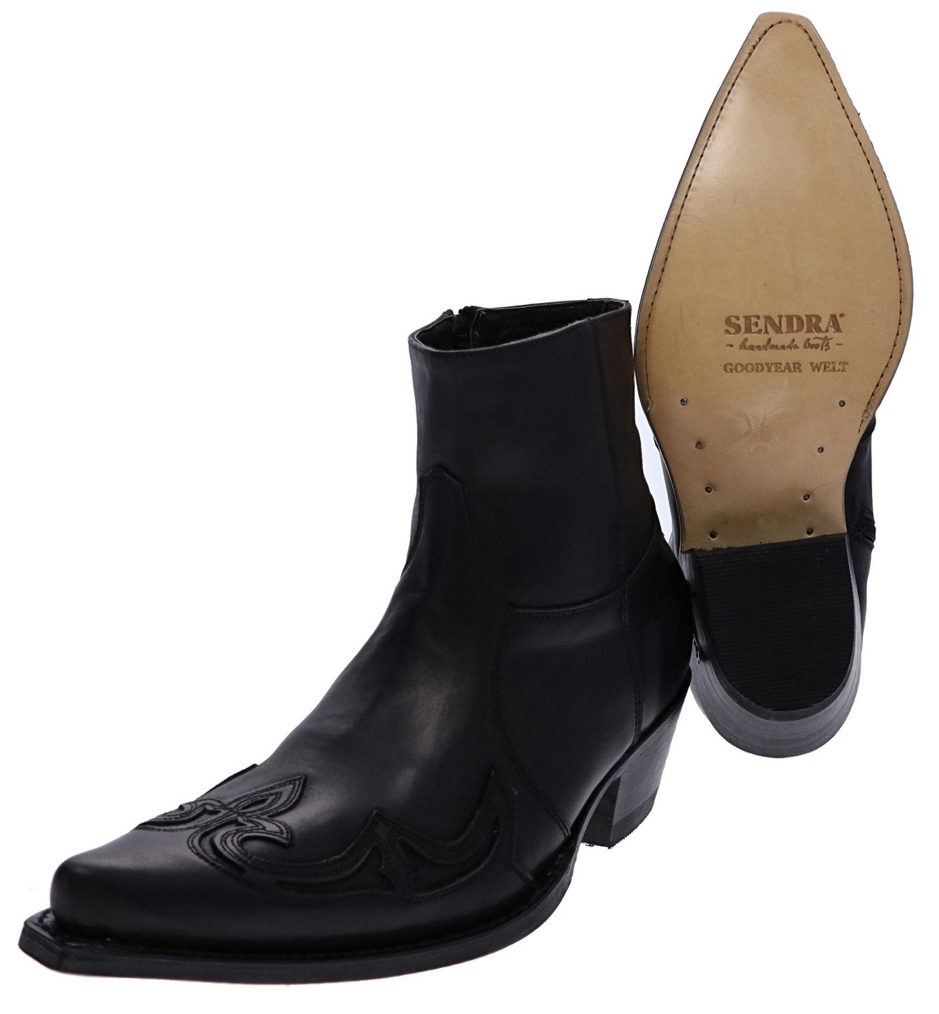 Sendra Boots JAVI 7783 Schwarz Westernstiefelette Rahmengenähte Westernstiefelette – Bild 5 von 5