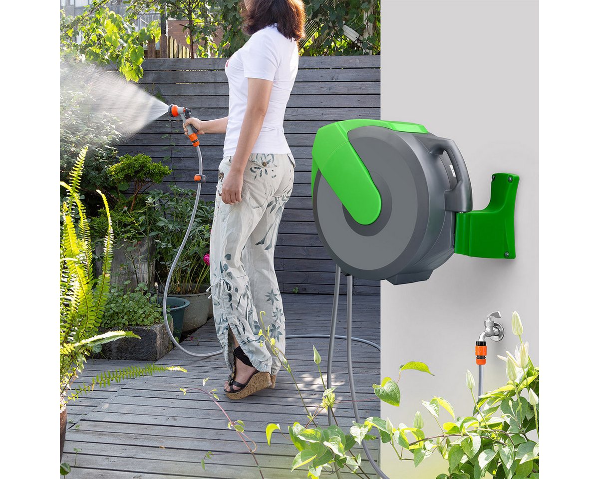 Thumbnail - Gardebruk Schlauchtrommel, (7-tlg), Schlauchtrommel 20m + 2m mit Wandhalterung Garten 1/2“