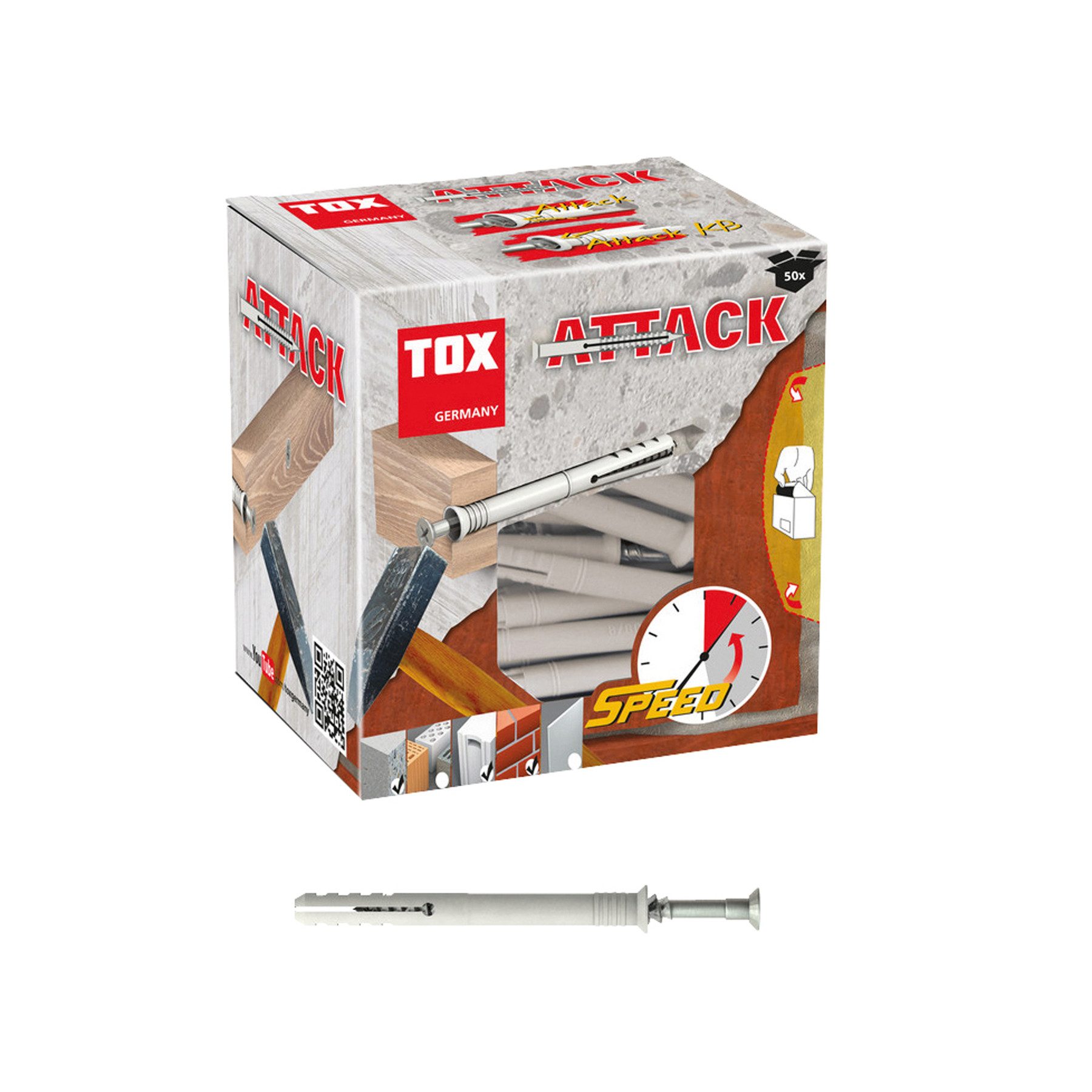 Tox Nageldübel TOX Nageldübel Attack, 8x100 mm, 50 Stück