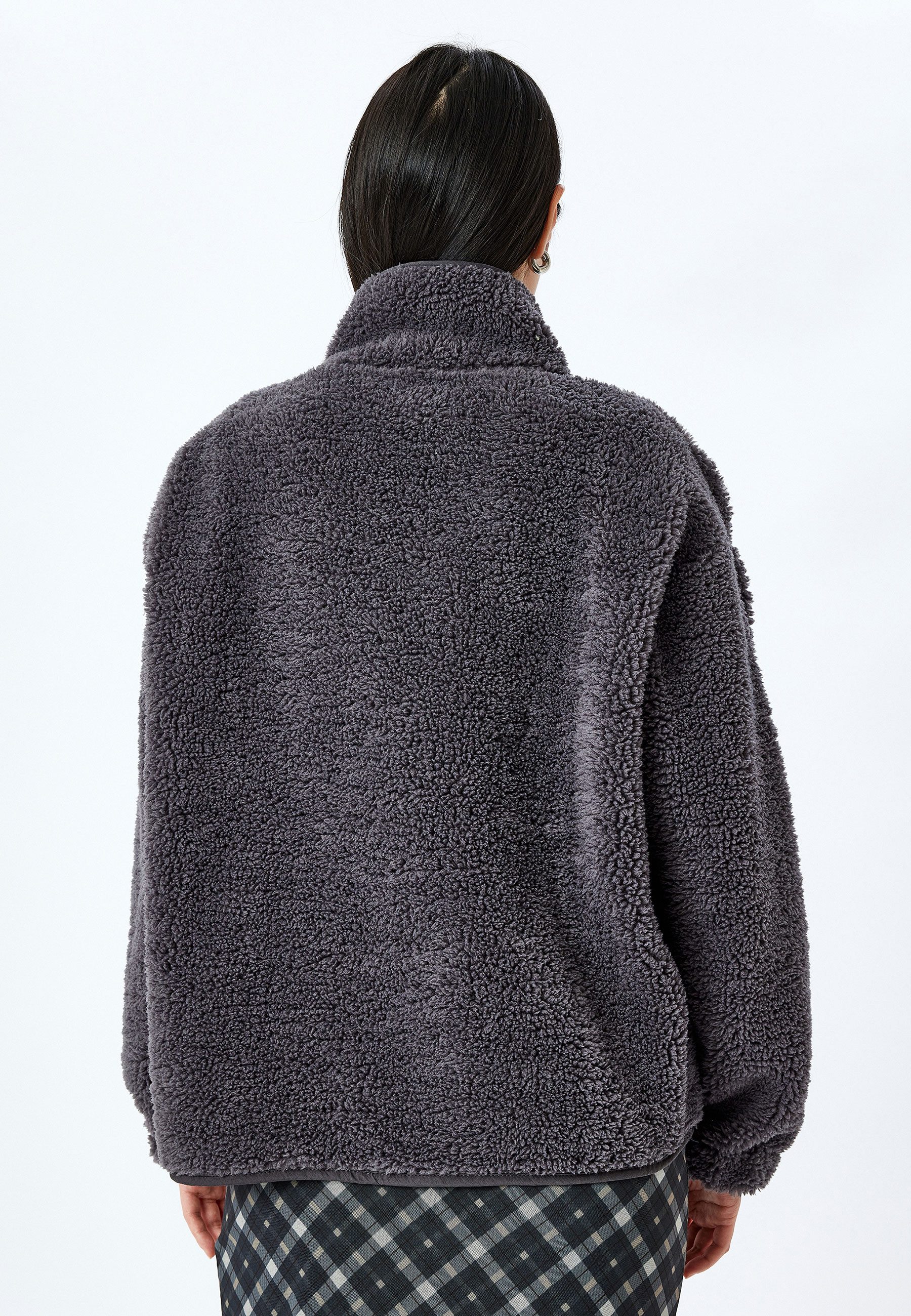 Koton Sweatshirt Standkragen Einsatz Von Zwei Verschiedenen Stoffen Sweatshirt