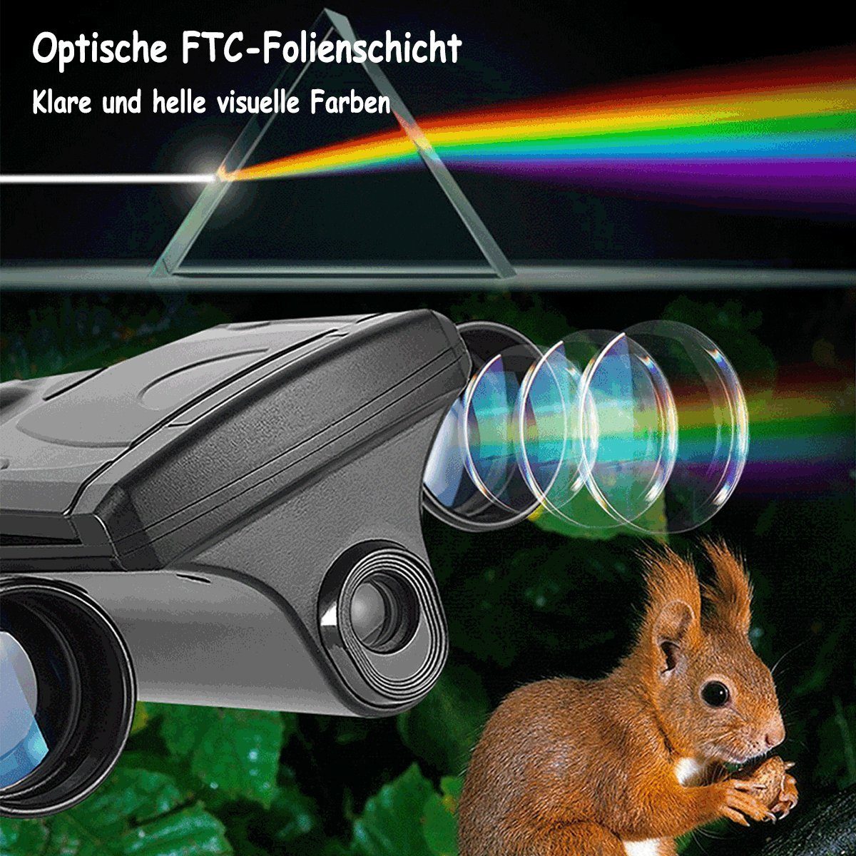 mit Vogelbeobachtung, Fernglas Type-C Type-C Display, Fernglas Silber Fernglas USB Teleskop, zur zur KINSI (HD-Videokamera, Vogelbeobachtung) Nachtsicht-Fernglas