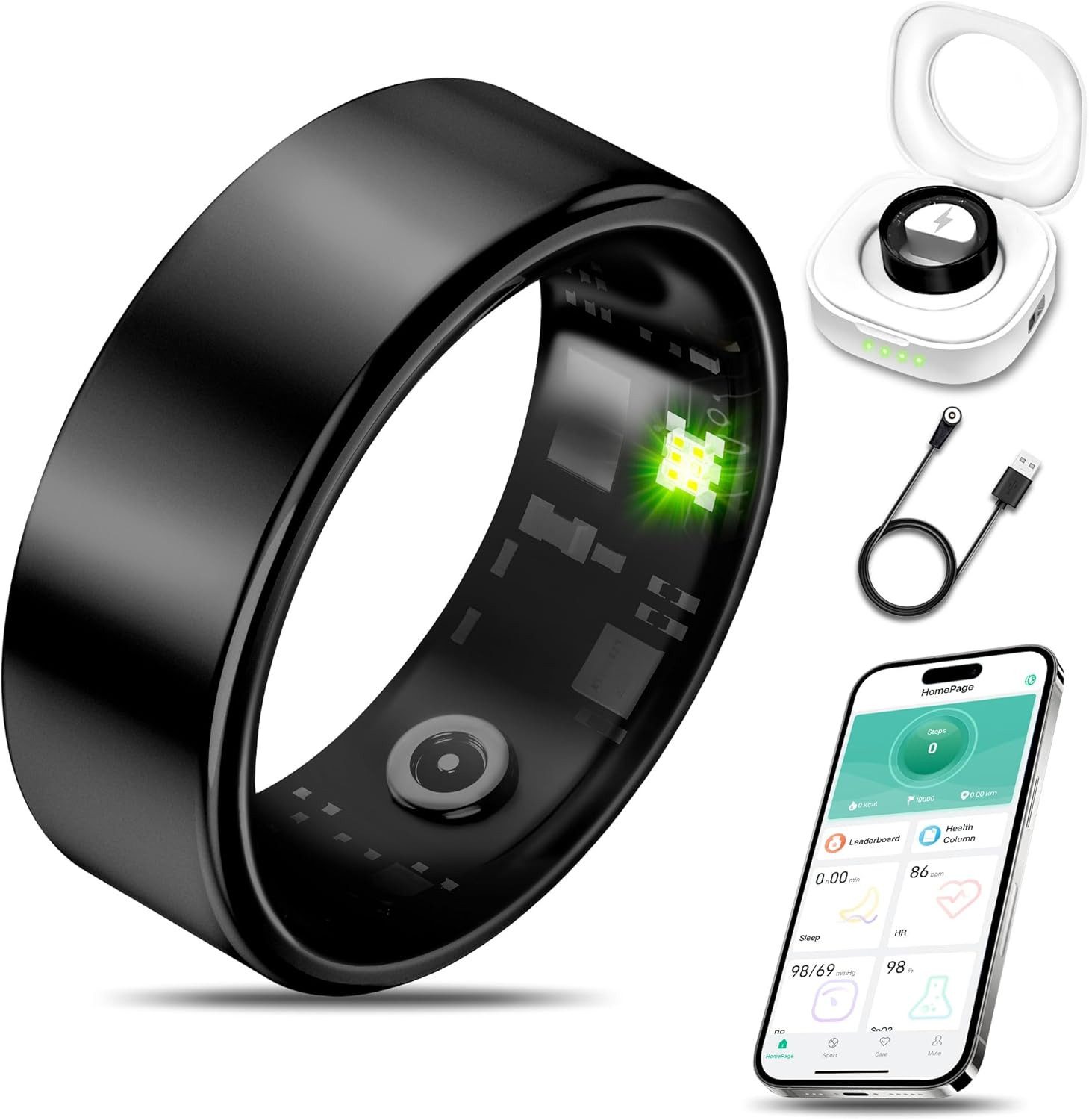Smart Ring Herren Damen, Smartring /Fitness Tracker/Schlaftracker Smartwatch