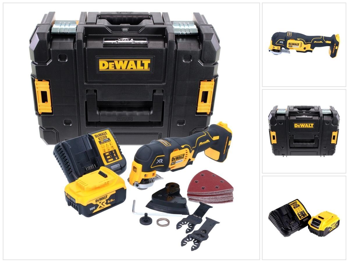 DeWalt Akku-Multifunktionswerkzeug DCS 355 P1 Akku Oszillierer Multitool 18 V Brushless + 1x Akku 5,0 Ah
