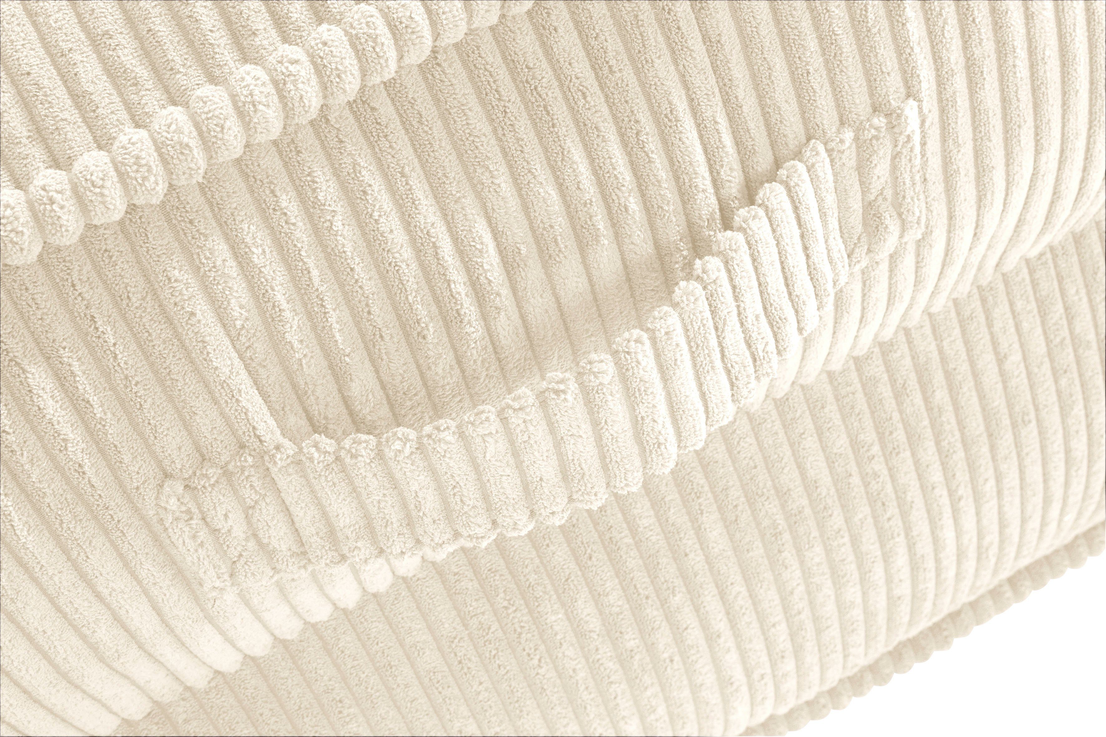 Sessel Pouf-Funktion. Pia, Loungesessel INOSIGN Größen, | 2 in creme creme aus | mit Cord, Schlaffunktion, creme