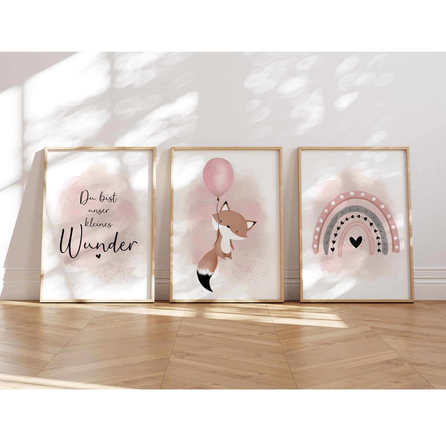 MeinBaby123® Poster Bilder Kinderzimmer, Poster Kinderzimmer Deko, Babyzimmer Deko, Spruch Wandbilder, Boho, Tiere