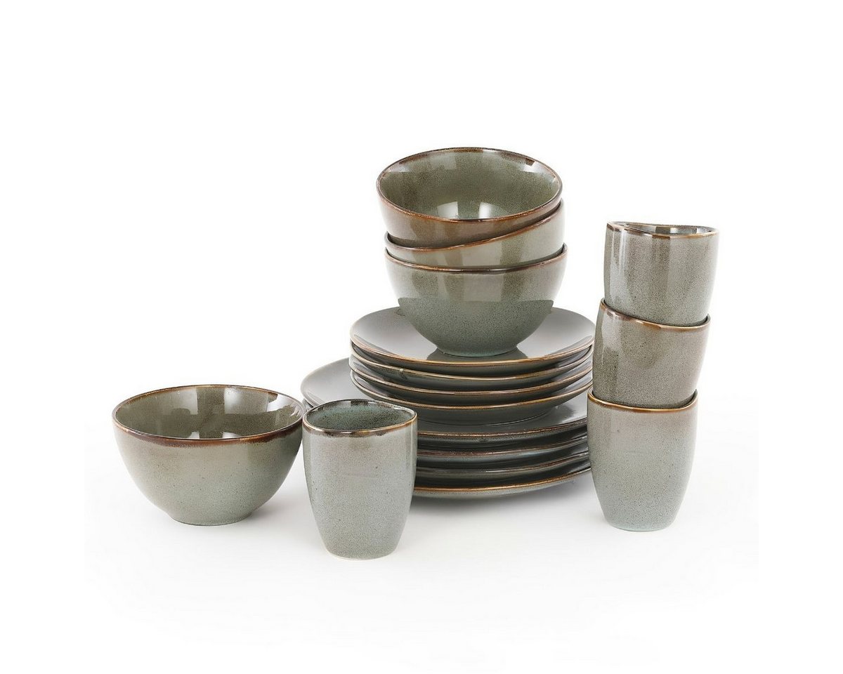 Mica Decorations Geschirr-Set Mica Decorations Tabo Geschirrset gruen 16 Stueck, Keramisch