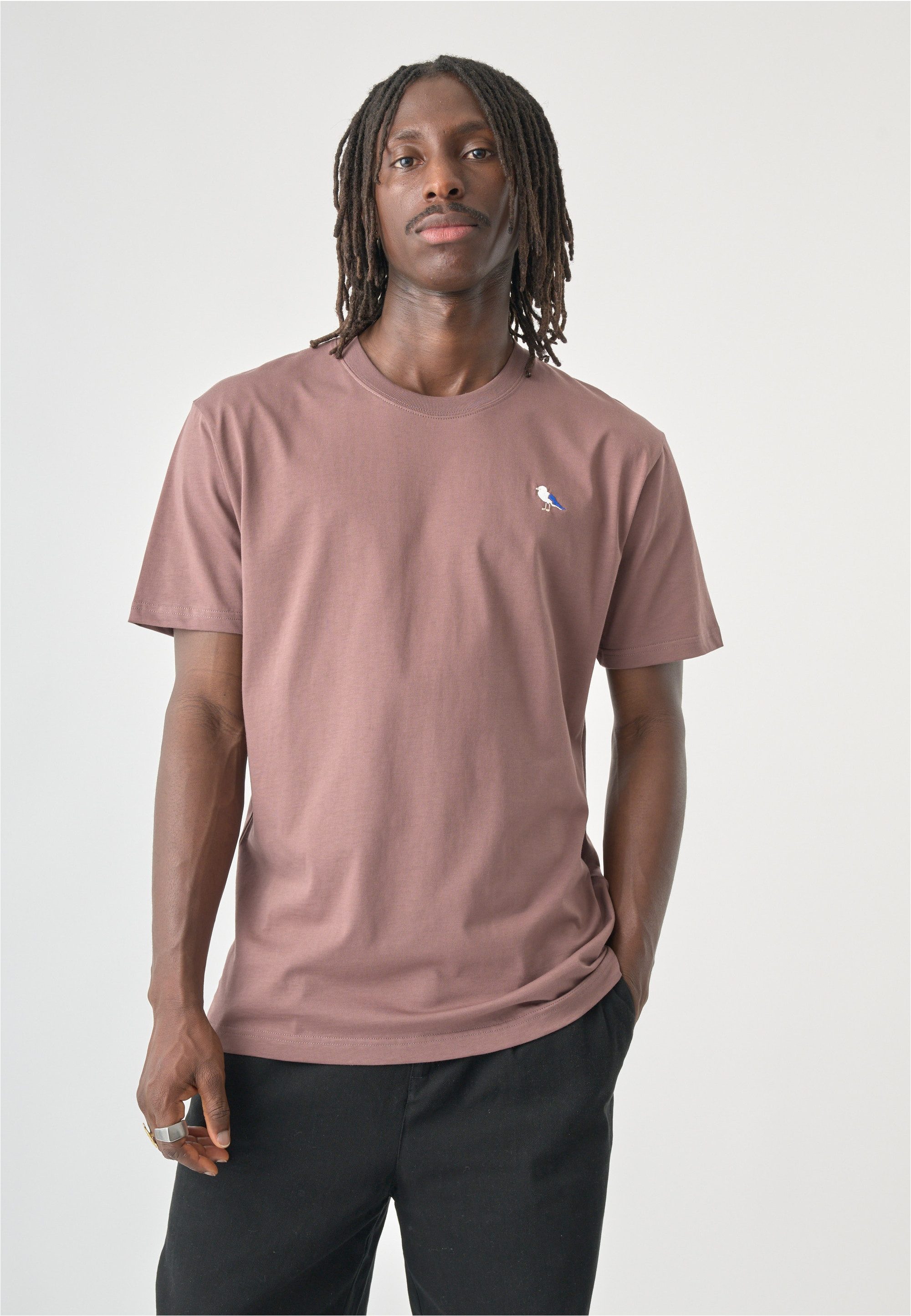 Cleptomanicx T-Shirt Embro Gull mit Gull-Stickerei