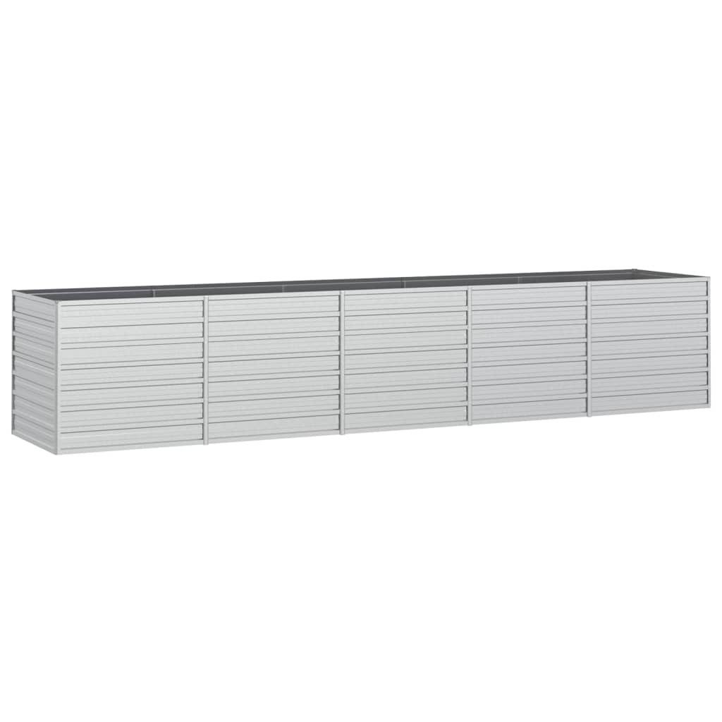 vidaXL Hochbeet 400 x 80 x 77 cm Garten-Hochbeet 400x80x77 cm Verzinkter Stahl Silber