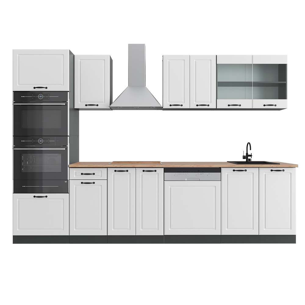 Vicco Küchenzeile R-Line, Weiß Landhaus/Anthrazit, 300 günstig online kaufen
