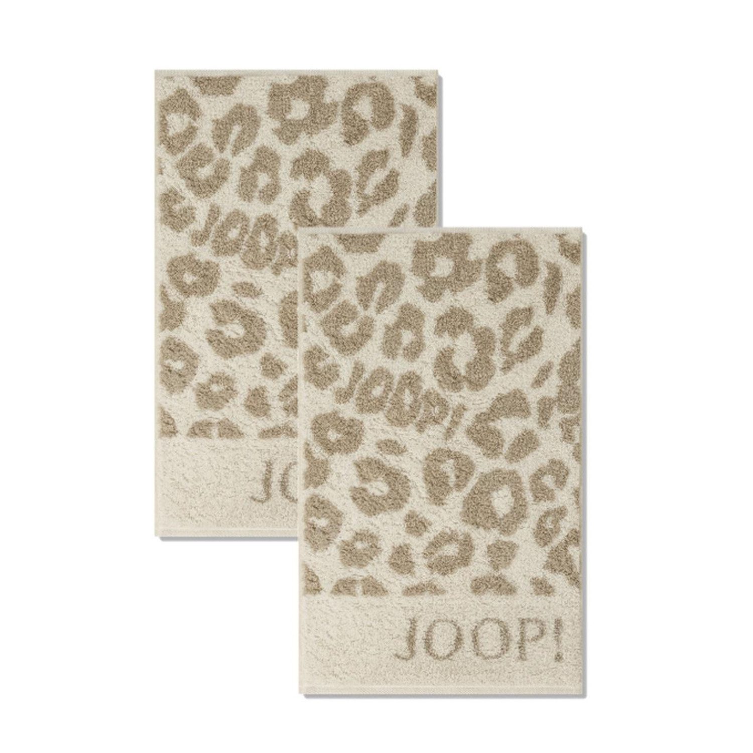 JOOP! Handtuch 2 Stück Joop! Gästetücher Leo Allover 1707-36 creme 30x50, Walkfrottier (Spar-Set, 2-St), 100% Baumwolle