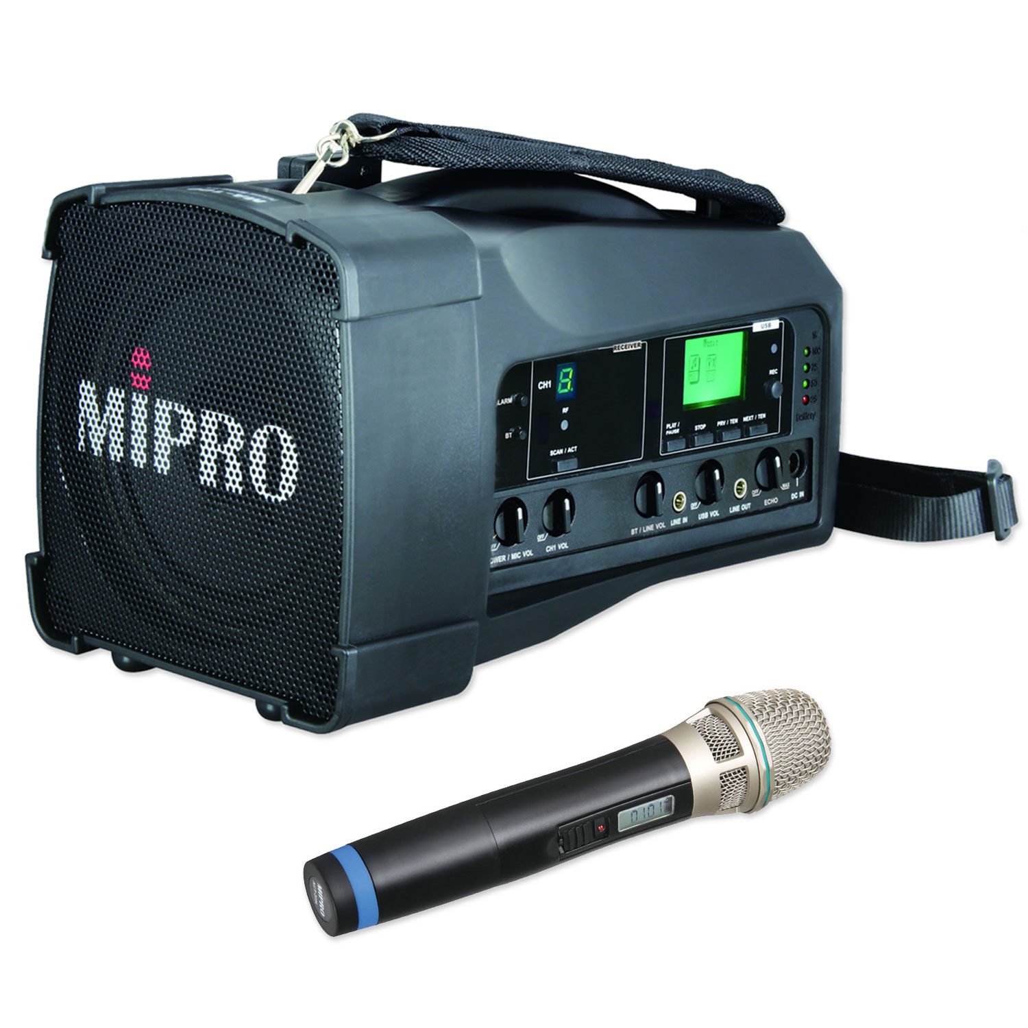 Mipro Audio Mipro Mobiles Beschallungssystem MA-100 mit Handsender Portable-Lautsprecher (Bluetooth, 50 W, Vorteils-Set mit Handsender)
