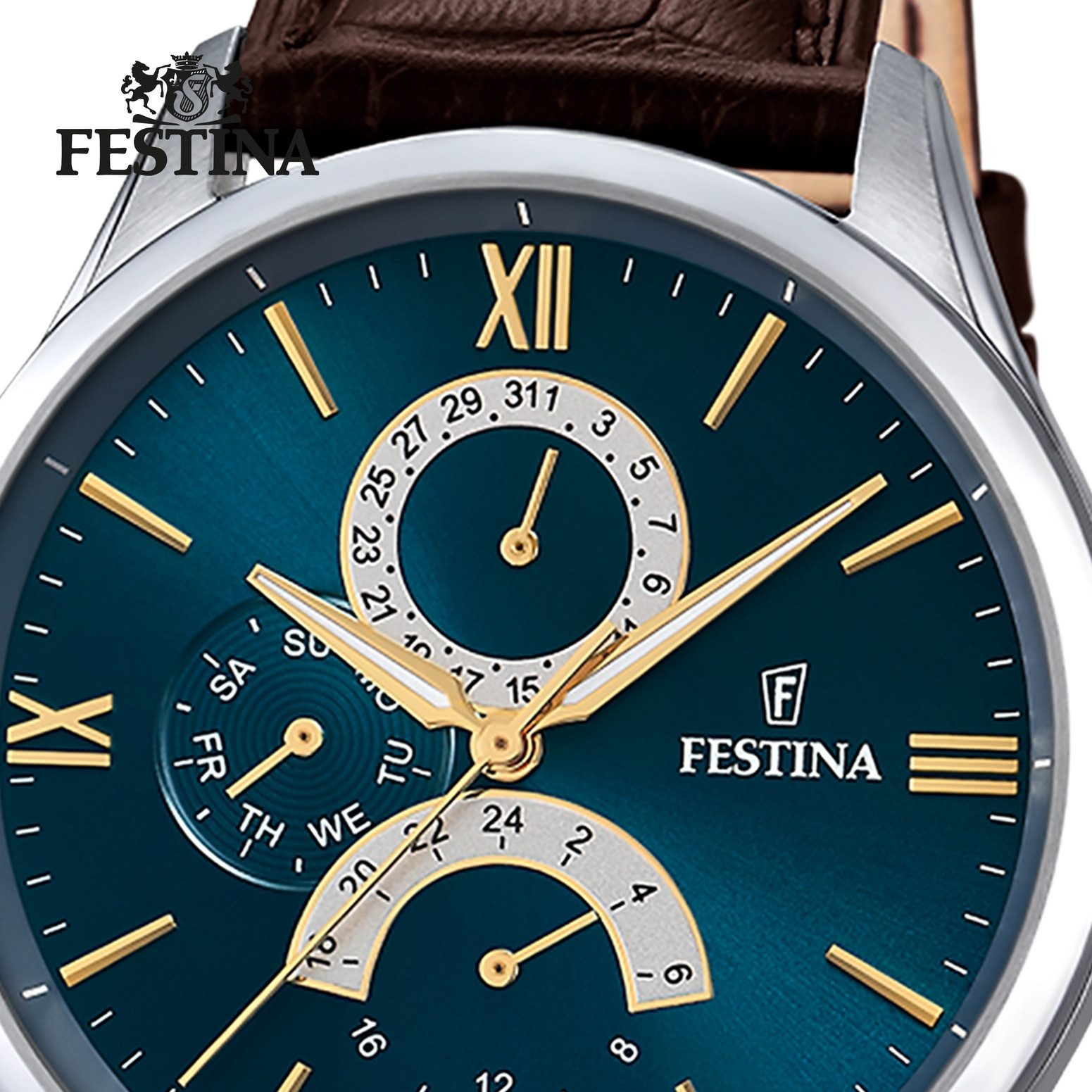 Festina Multifunktionsuhr Festina Herrenuhr Leder braun Festina, (Multifunk günstig online kaufen