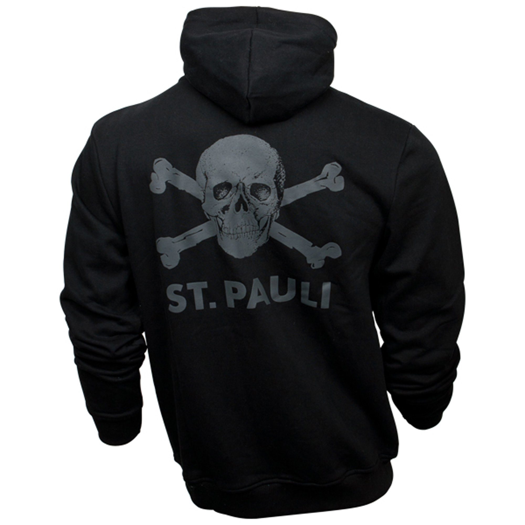 FC St. Pauli Kapuzensweatjacke Aufdruck (Schwarz) Totenkopf hinten Klein/Groß großem mit