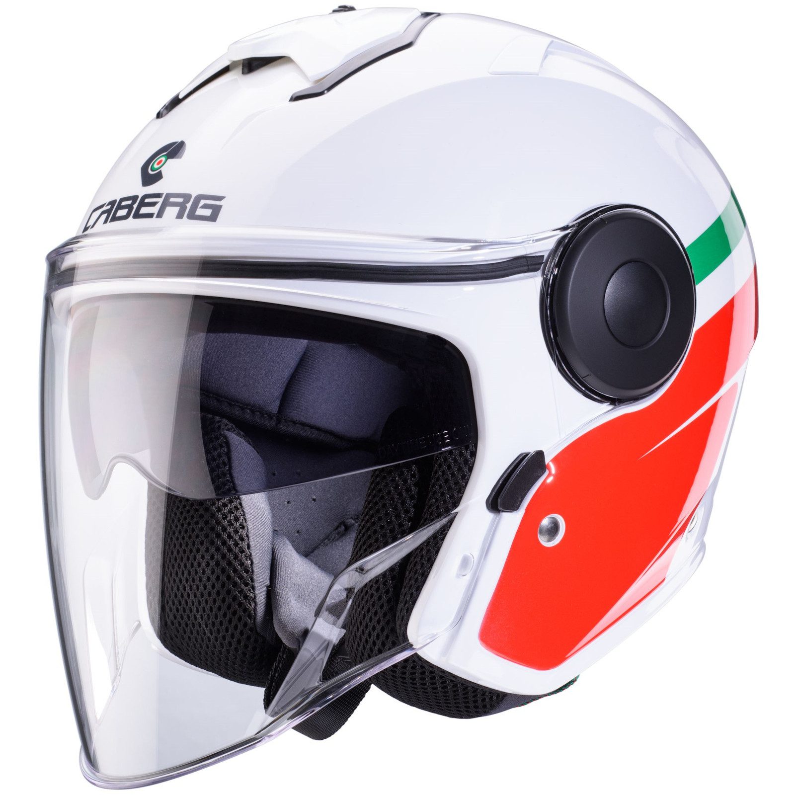 Caberg Motorradhelm Caberg Soho Jethelm Zephir Italia weiss / grün / rot (1er Set)