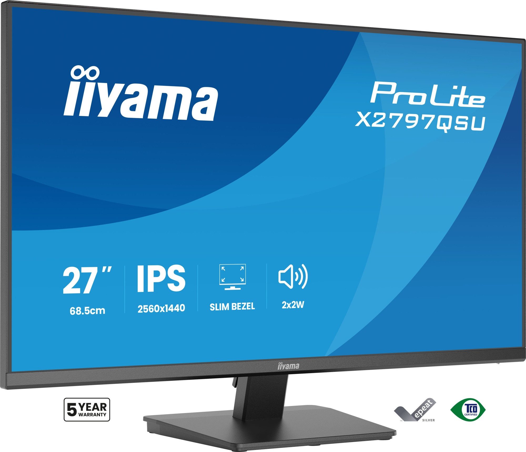 Iiyama X2797QSU-B1 TFT-Monitor (68,6 cm/27 ", 2560 x 1440 px, QHD, 1 ms Reaktionszeit, 350 Hz, LED)