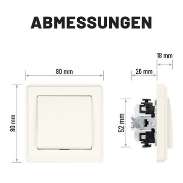 greate. Lichtschalter Unterputz Kreuzschalter - Schalter Lichtschalter Unterputzschalter (1-St)