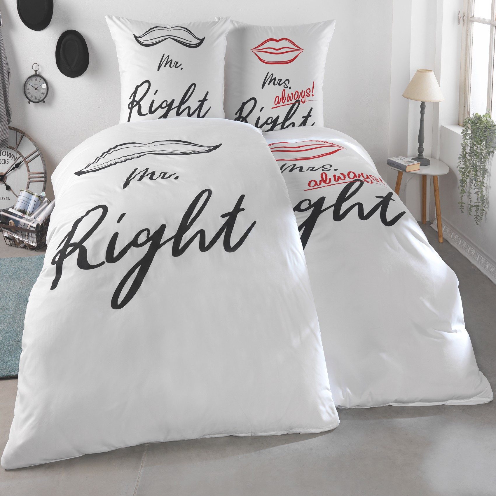 Kuscheli Partnerbettwäsche 2x 135x200 + 2x günstig online kaufen