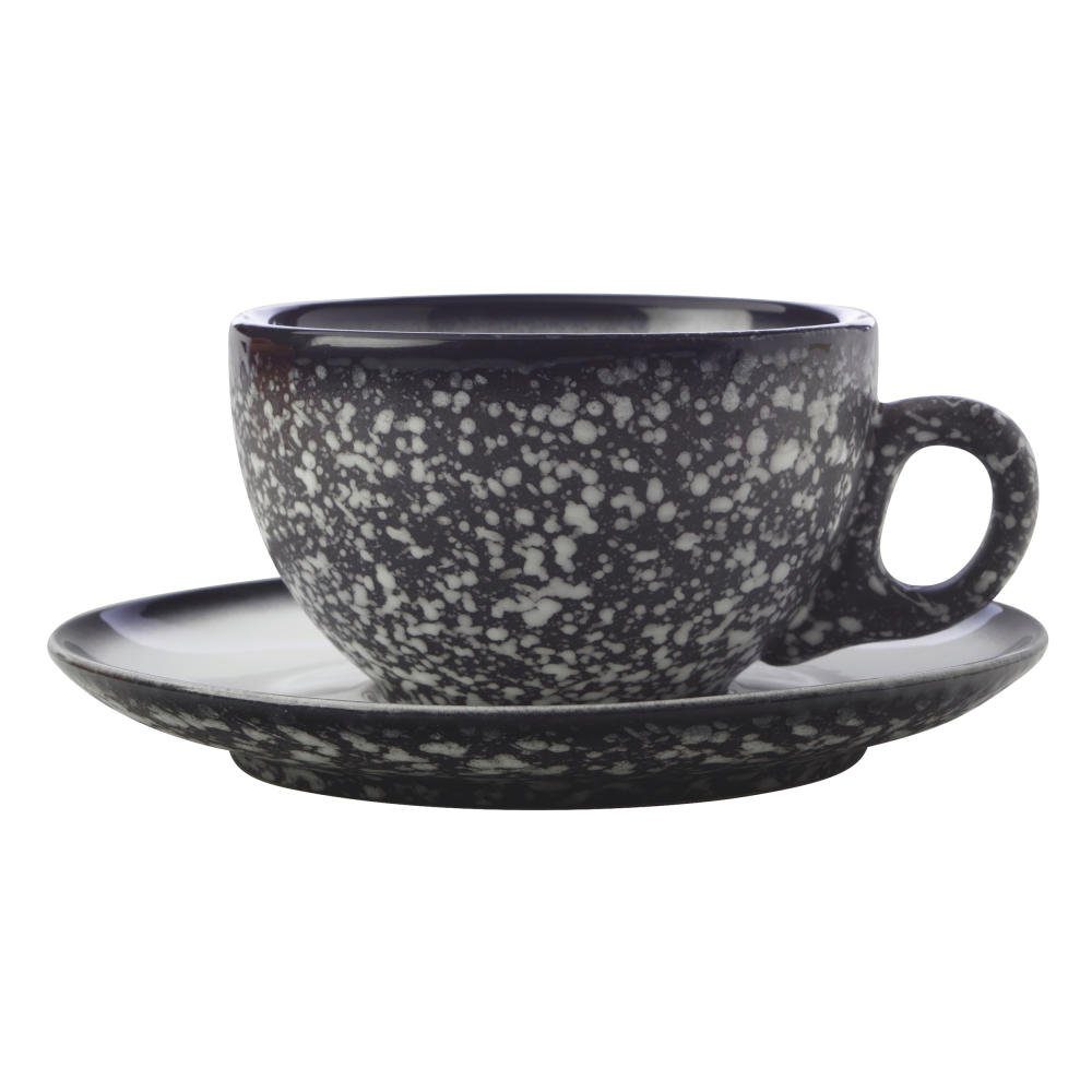 Maxwell & Williams Tasse Caviar Granite Mit Untertasse 250 ml, Keramik