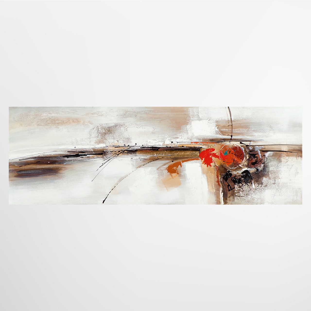 ArtUniverse Gemälde Leinwandbild Farbmelodie in Erdtönen 50 x 150 cm, Abstrakt