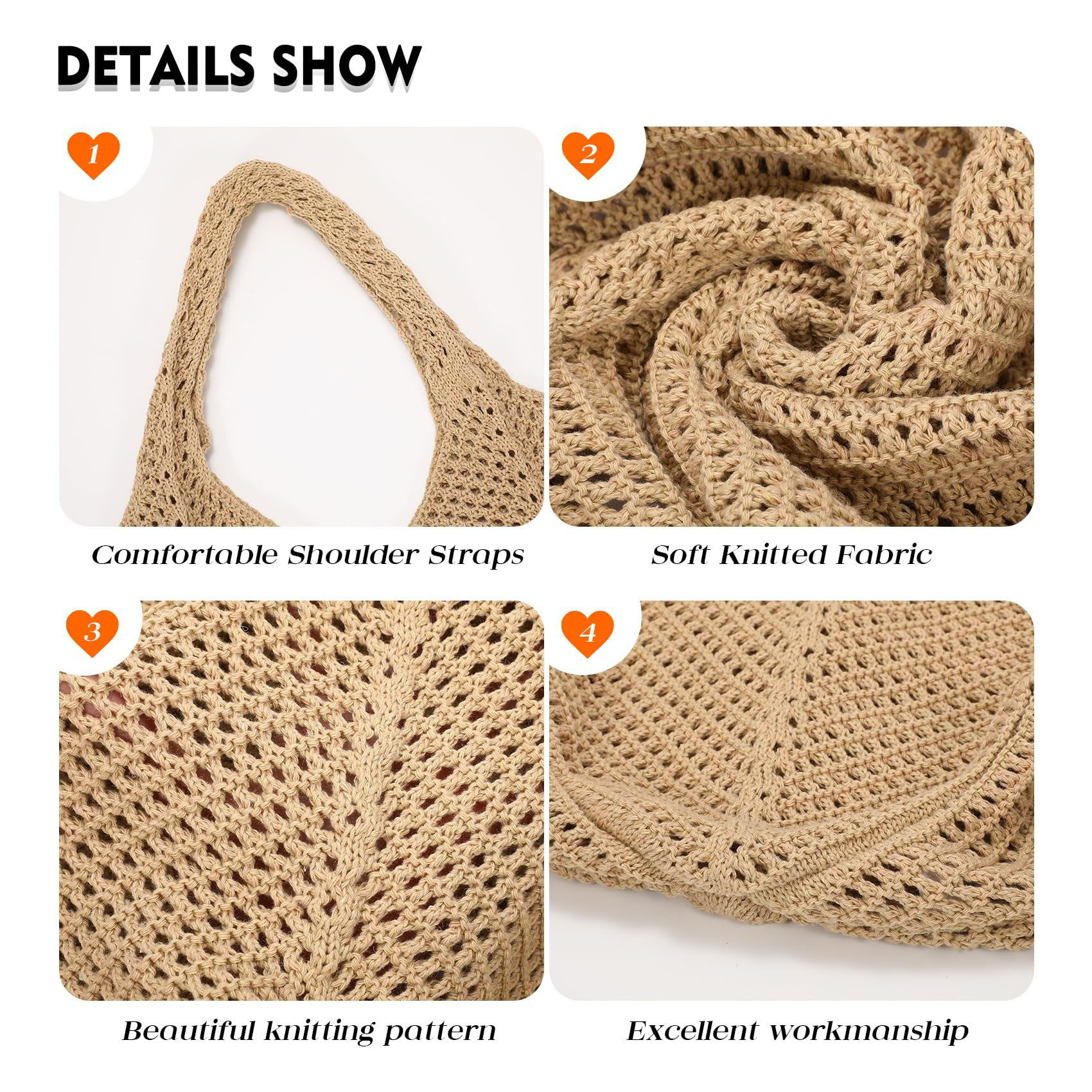 RWEUOQ Strandtasche Gehäkelte Strandtasche Mesh gehäkelte günstig online kaufen