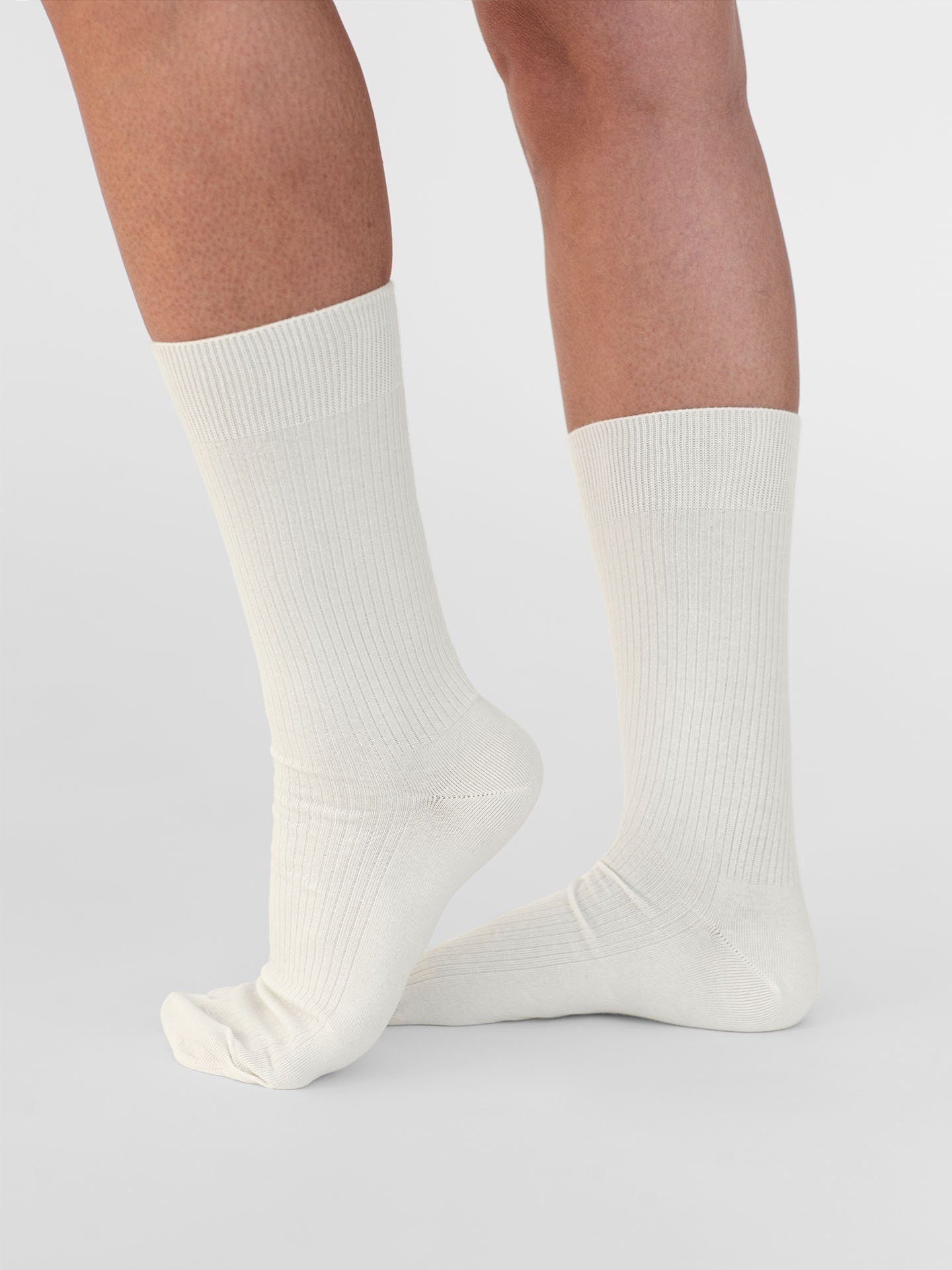 Erlich Textil Socken Casual Cotton Gerippte Socken im 3er Pack (3-Paar) ecru