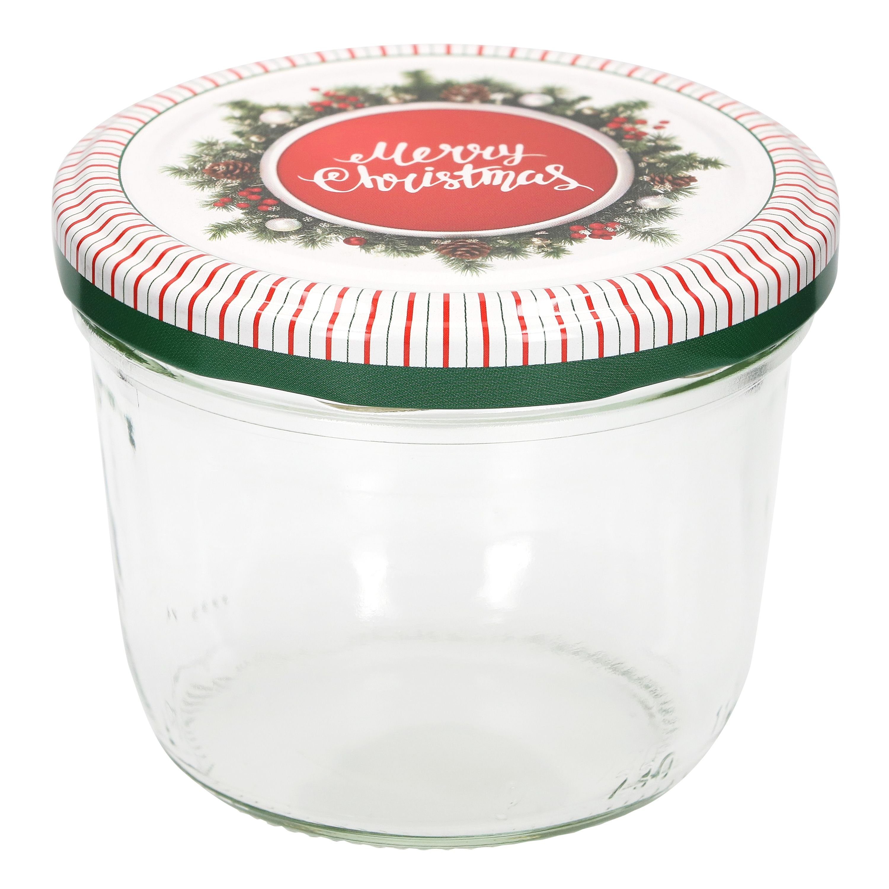 Glas incl MamboCat Deckel Christmas Merry Set 230 Einmachglas 10er ml Rezeptheft, 82 To Sturzglas